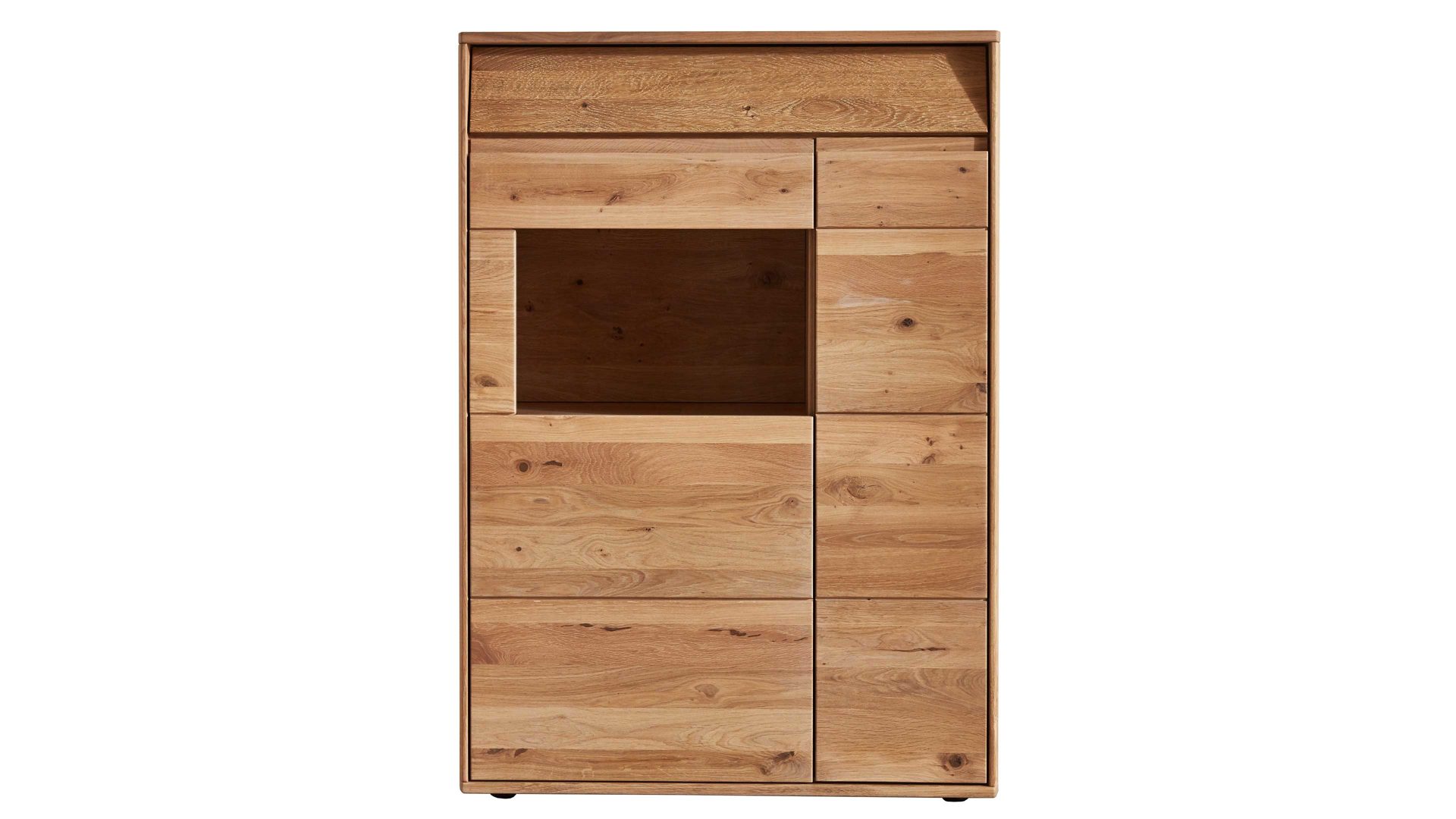 Highboard Decker aus Holz in Holzfarben Highboard biancofarbene Wildeiche – Breite ca. 95 cm