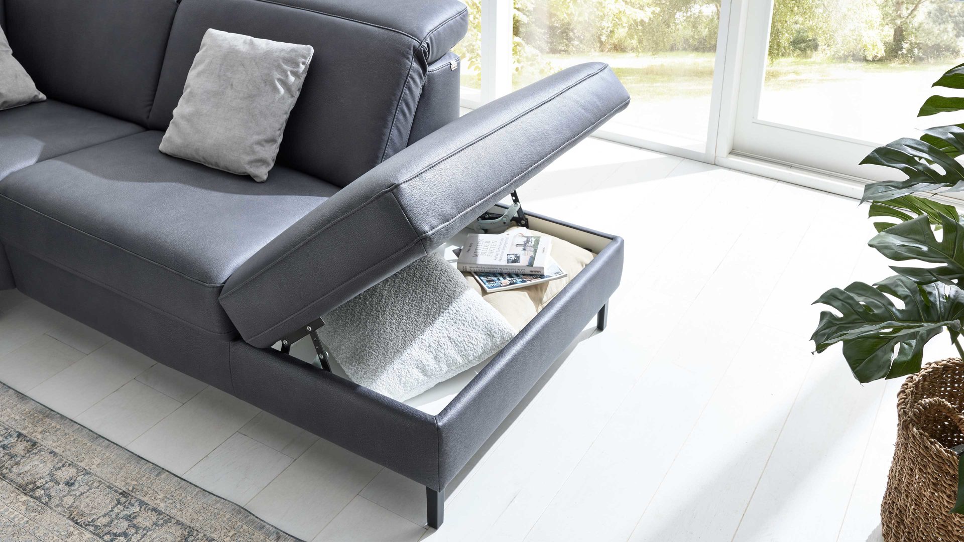 Funktion Interliving aus Metall in Transparent Interliving Sofa Serie 4064 - Aufklappfunktion F manuell