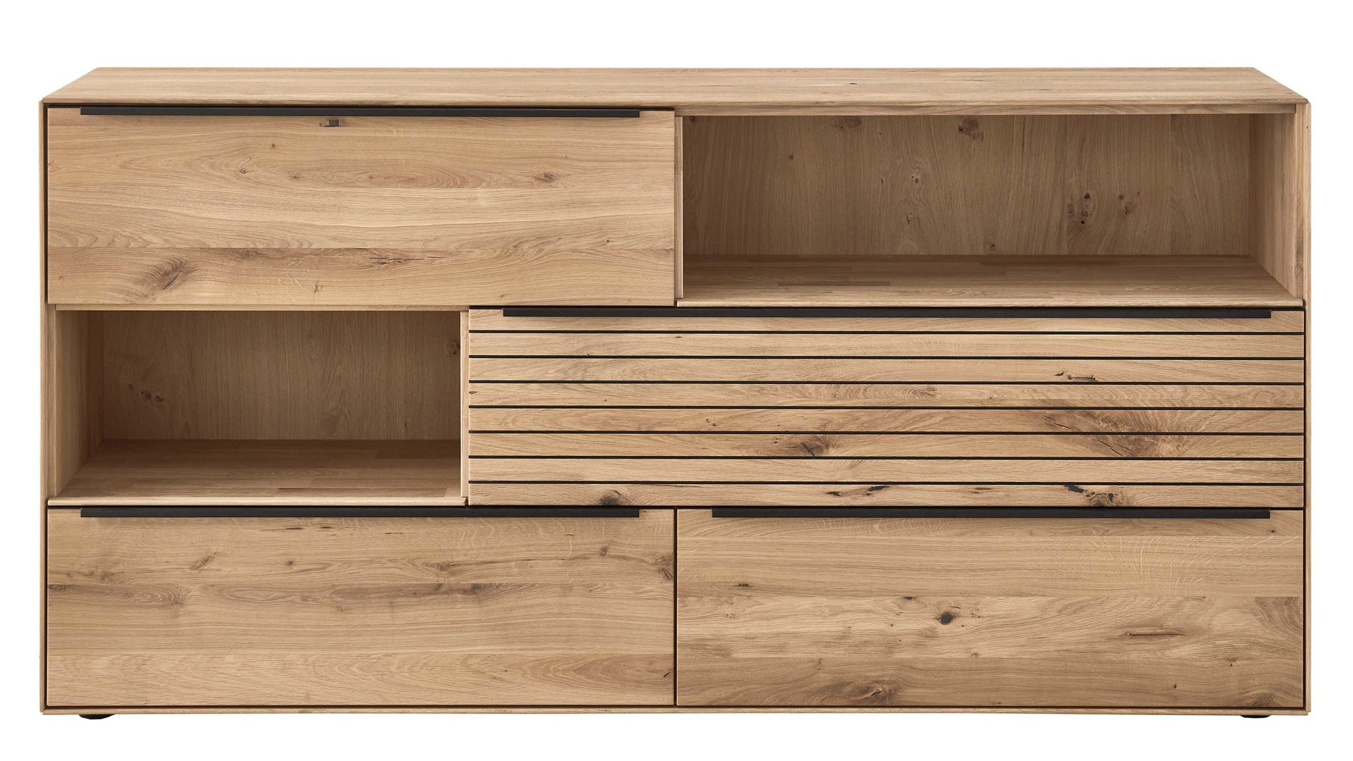 Highboard Decker aus Holz in Holzfarben Sideboard biancofarbene Asteiche – Breite ca. 182 cm