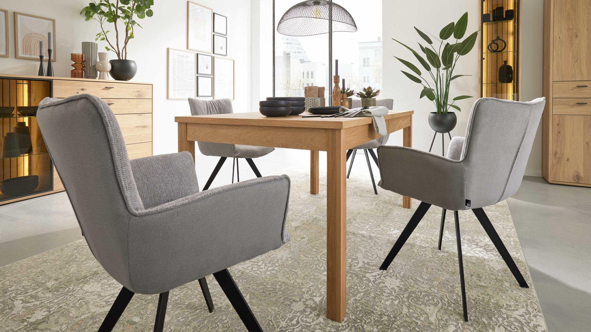 Auszugtisch Interliving aus Holz in Holzfarben Interliving Wohnzimmer Serie 2024 - Auszugtisch Eiche - ca. 160 - 220 x 90 cm