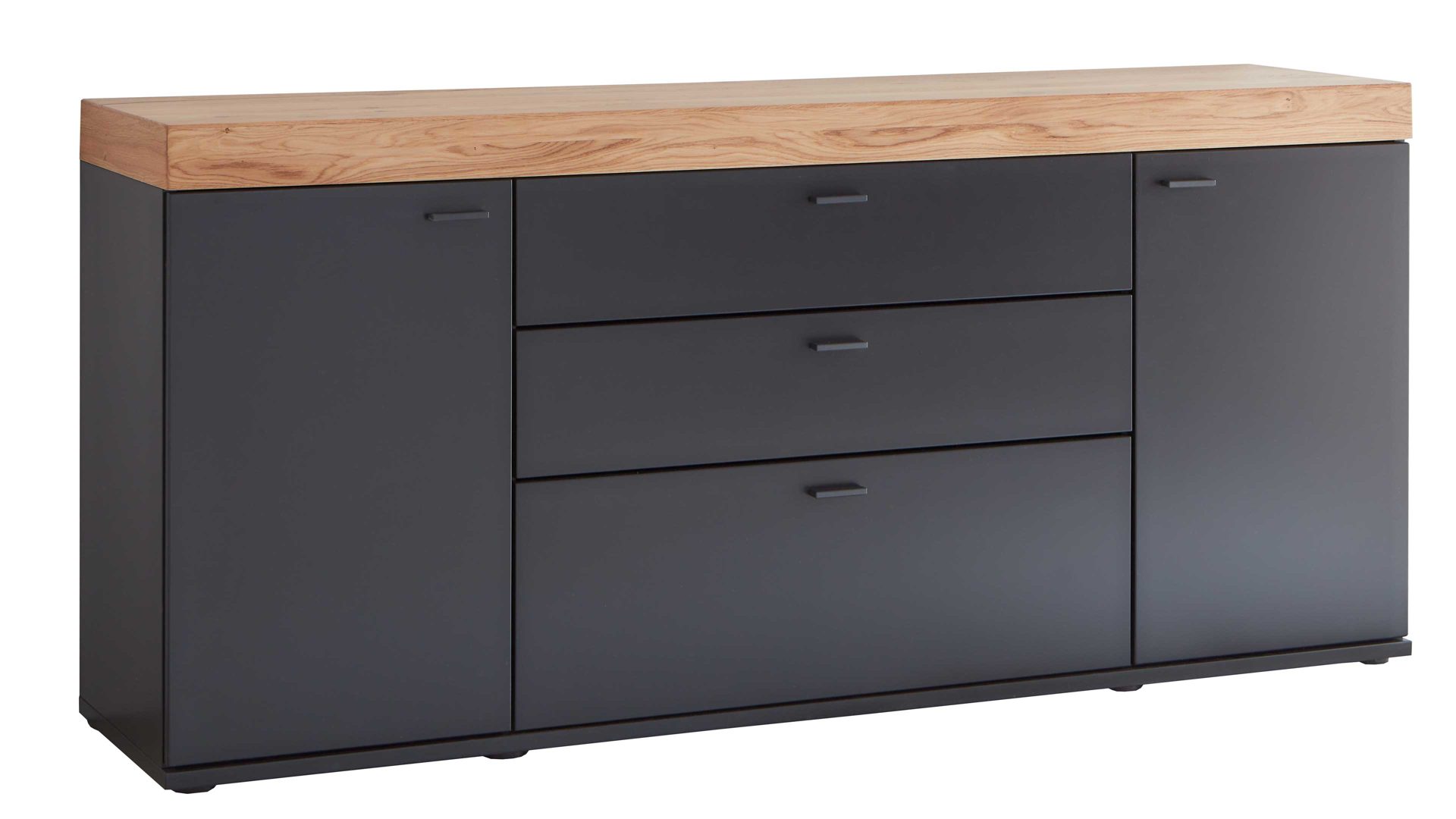 Sideboard Mca furniture aus Holz in Schwarz Sideboard Schwarzgrau & Eiche, Breite ca. 180 cm