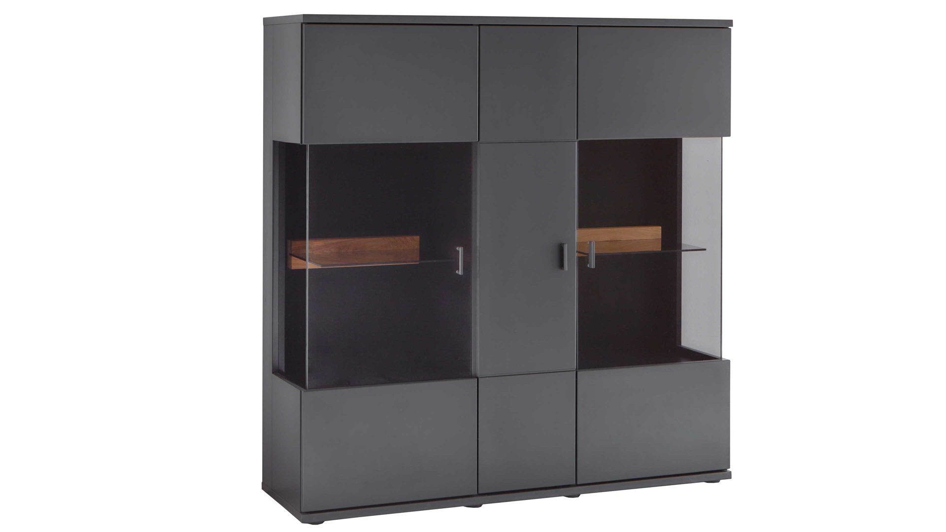 Highboard Mca furniture aus Holz in Schwarz Highboard Schwarzgrau & Eiche, Breite ca. 130 cm