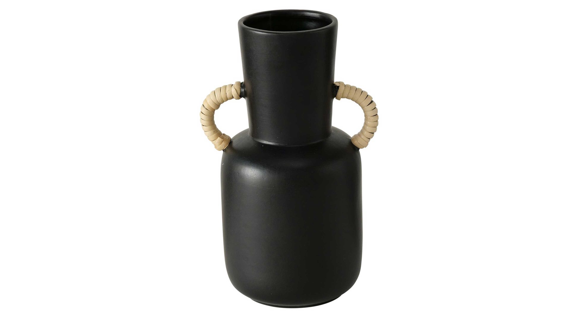 Vase Boltze aus Keramik in Schwarz Vase Olimpia schwarzes Steingut - Höhe ca. 22 cm