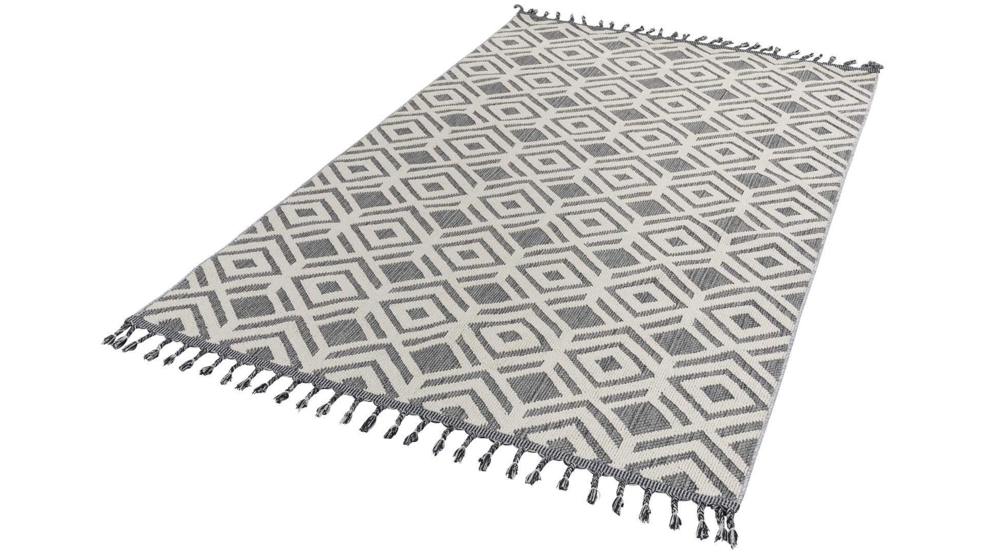 Webteppich Golze | astra aus Kunstfaser in Beige ASTRA® Teppich Trevi creme-graues Rautenmuster - ca. 160 x 230 cm