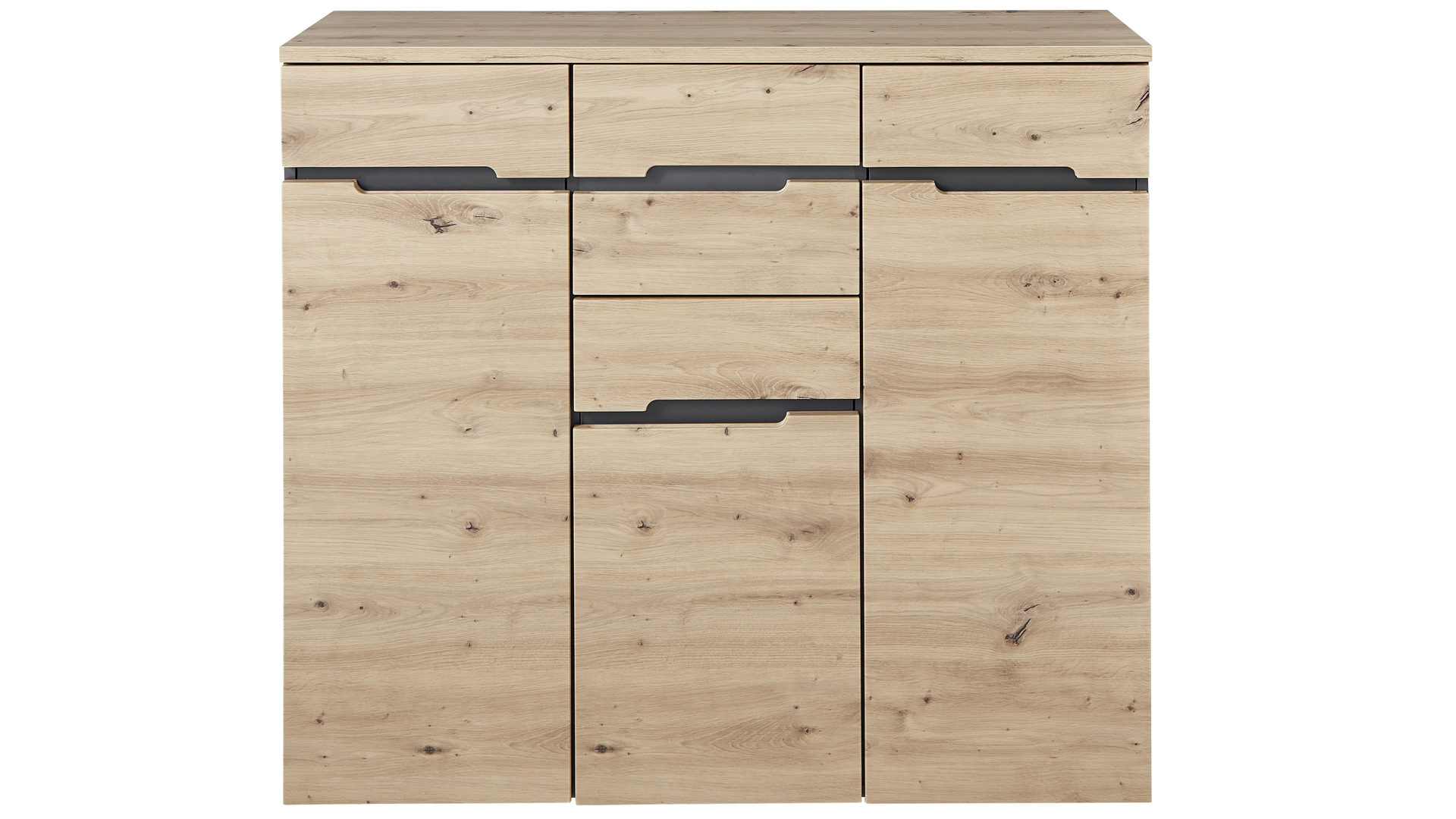 Kommode Innostyle aus Holz in Holzfarben Kommodenserie Memphis Artisan Eiche & Graphit - Breite ca. 120 cm