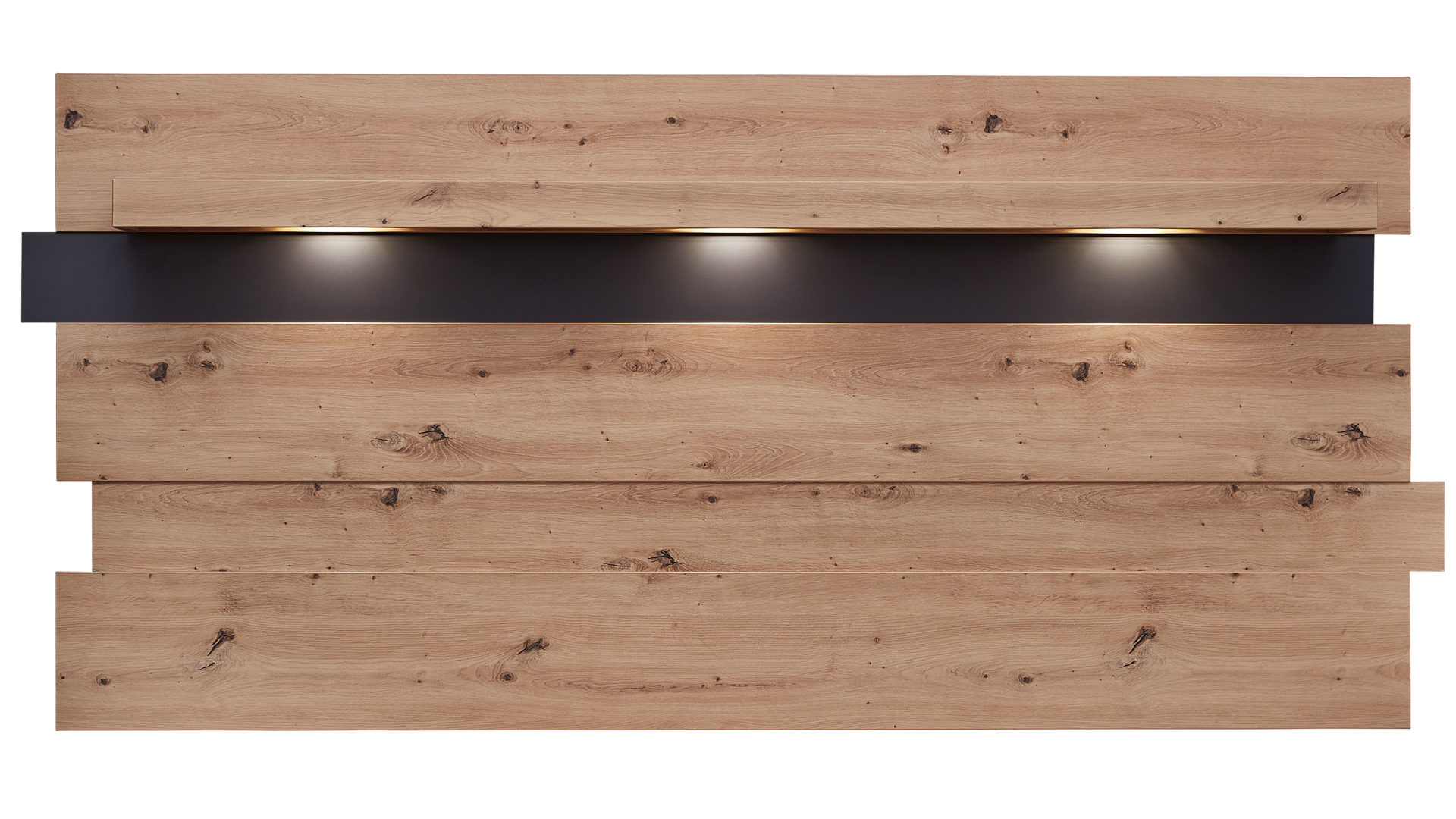 Paneel Innostyle aus Holz in Holzfarben Wohnzimmer Serie Memphis - Wandpaneel Artisan Eiche & Graphit - Breite ca. 202 cm