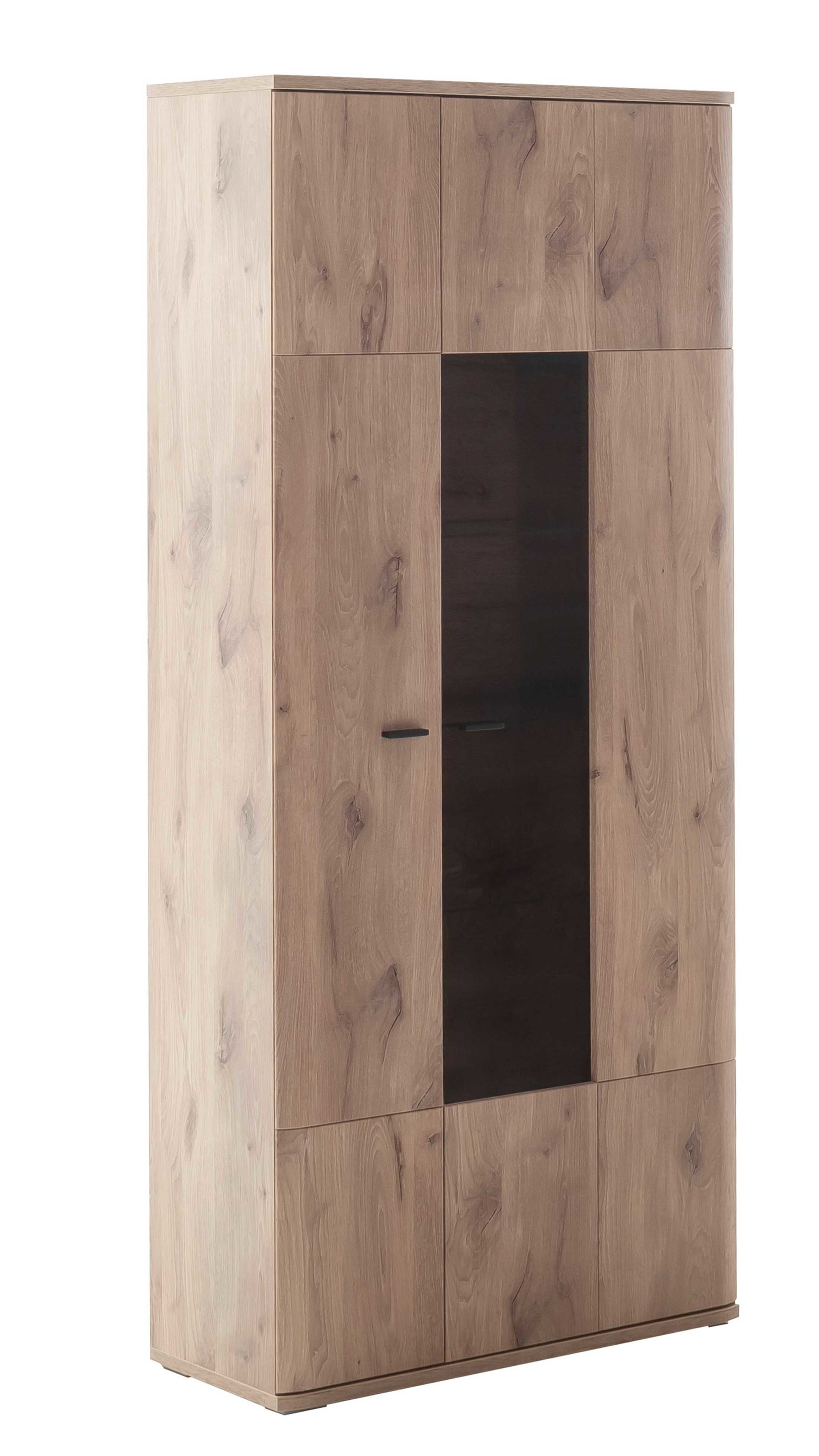 Vitrine Mca furniture aus Holz in Holzfarben Wohnprogramm Prato - Kombivitrine Viking Oak, zwei Türen - Höhe ca. 199 cm