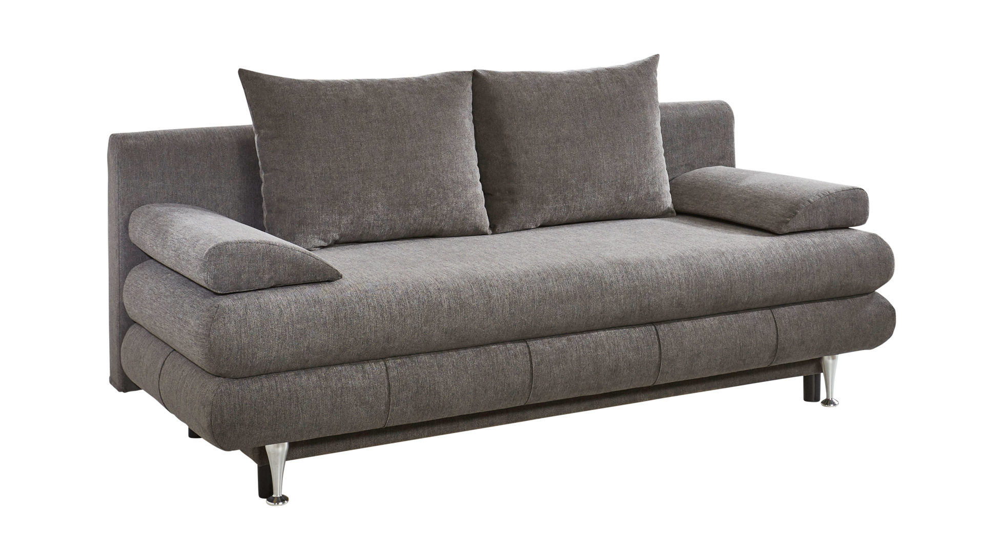 Schlafsofa Sun garden | 162719 aus Stoff in Hellbraun Schlafsofa Benfeld taupefarbener Webstoff & Edelstahlfüße