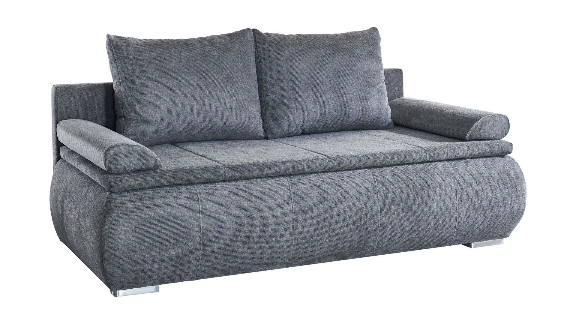Schlafsofa Sun garden | 162719 aus Stoff in Grau Schlafsofa Lenon grauer Webstoff & chromfarbene Holzfüße