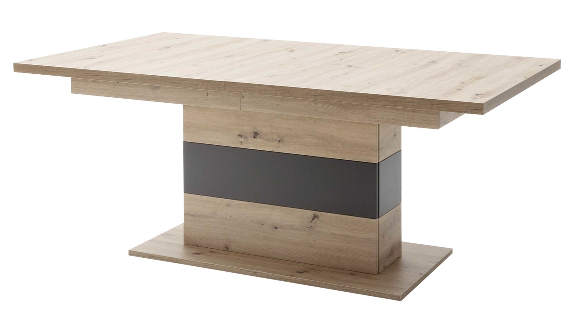 Auszugtisch Mca furniture aus Holz in Anthrazit Wohnprogramm Meran - Auszugtisch Meran Balkeneiche & Anthrazit - ca. 180-280 x 100 cm
