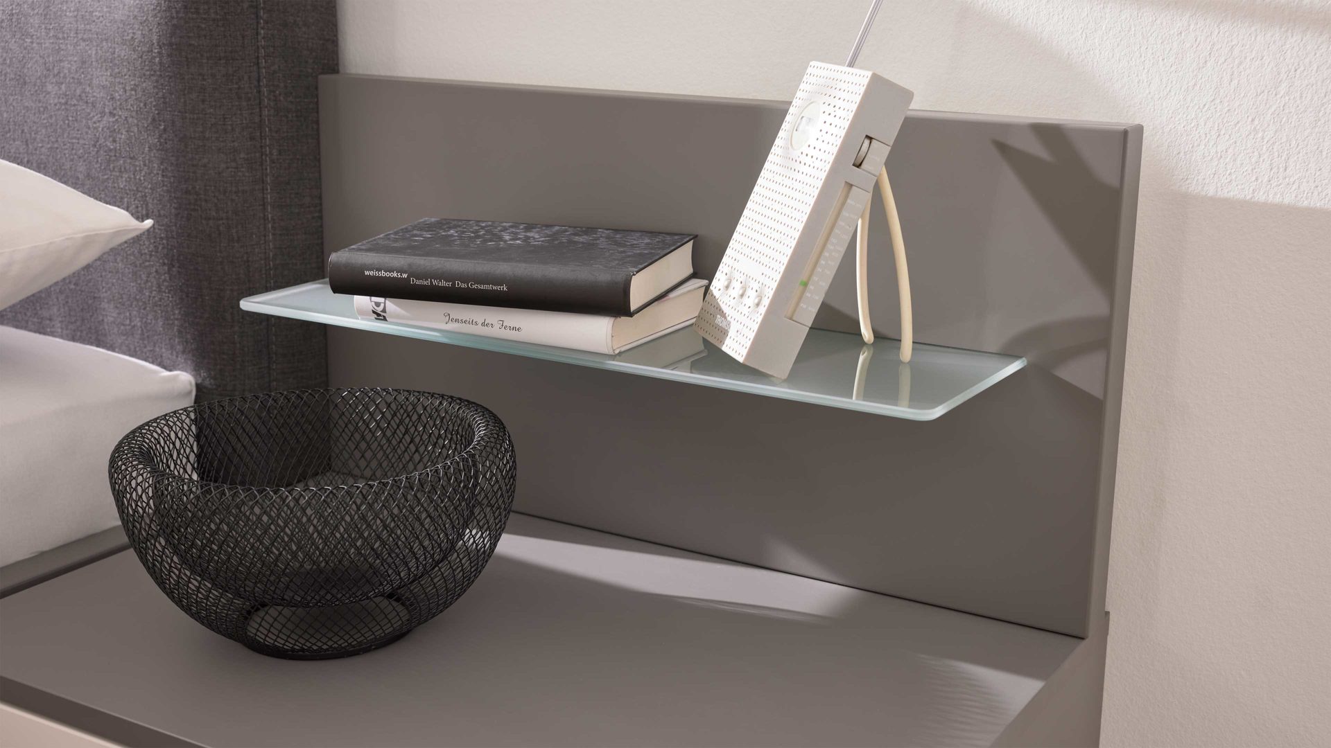 Paneel Interliving aus Holz in Dunkelgrau Interliving Kleiderschrank Serie 1207 – Paneelaufsatz rechts - Manhattan, Breite ca. 60 cm