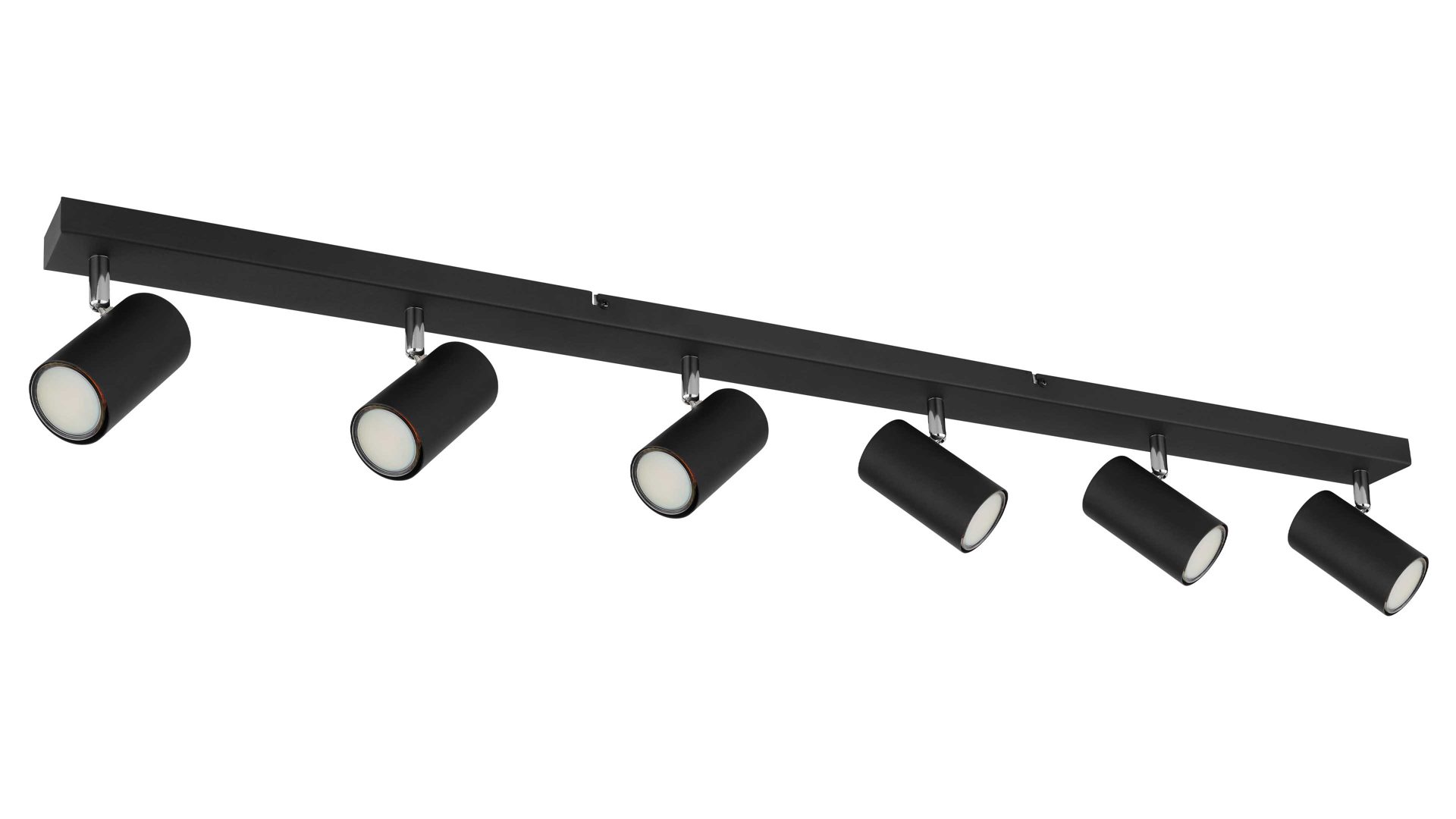 Strahler / Spot Globo lighting aus Metall in Schwarz GLOBO Deckenstrahler Robby Mattschwarz - sechs Spots, Länge ca. 115 cm