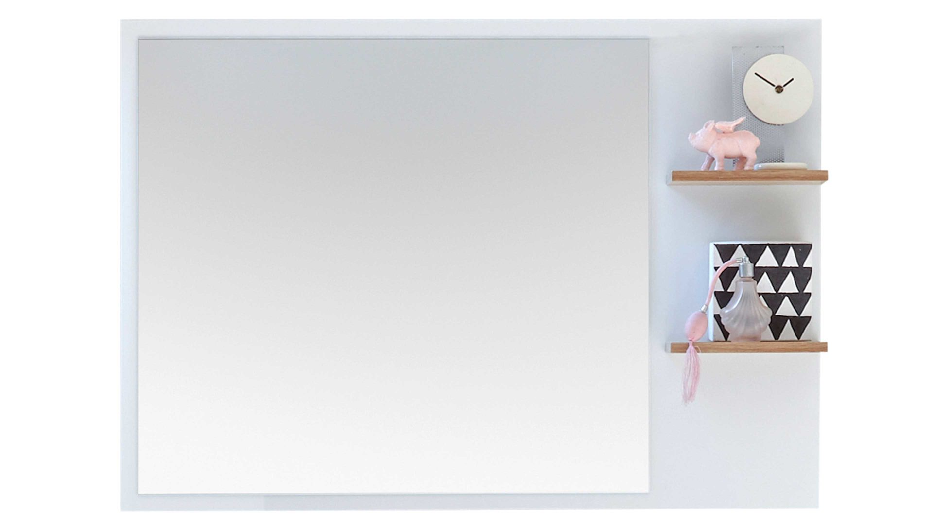 Wandspiegel Pelipal aus Spiegel in Transparent pelipal Quickset 923 - Badspiegel Weiß & Riviera Eiche – ca. 100 x 75 cm