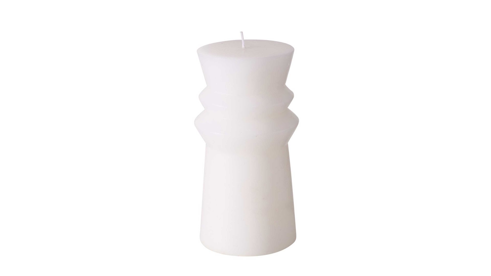 Kerze Boltze aus Wachs in Weiß Kerze Tulo Weiß – Höhe ca. 15 cm