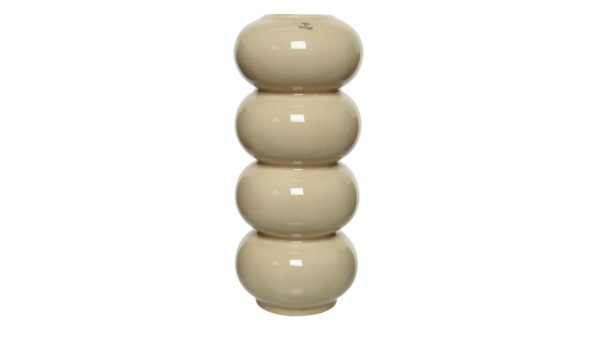 Vase Kaemingk aus Keramik in Beige Vase elfenbeinfarbenes Steingut - Höhe ca. 37 cm