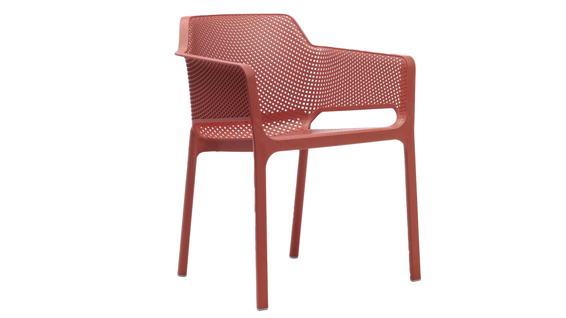 Gartenstuhl /-sessel Best freizeitmöbel aus Kunststoff in Rot BEST FREIZEITMÖBEL Stapelsessel Ohio korallenfarbener Fiberglas-Kunststoff