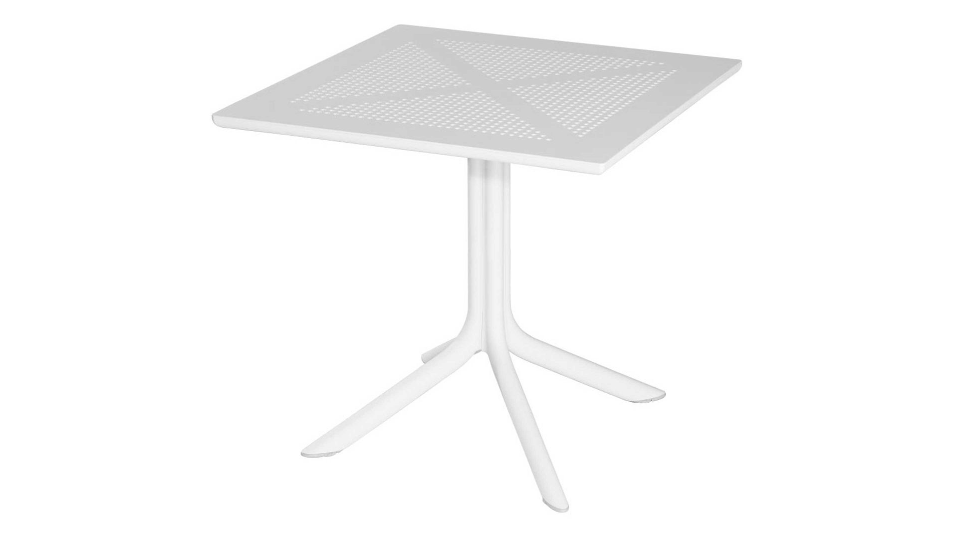 Gartentisch Best freizeitmöbel aus Kunststoff in Weiß BEST FREIZEITMÖBEL Bistro-Tisch Ohio weißer Fiberglas-Kunststoff - ca. 80 x 80 cm