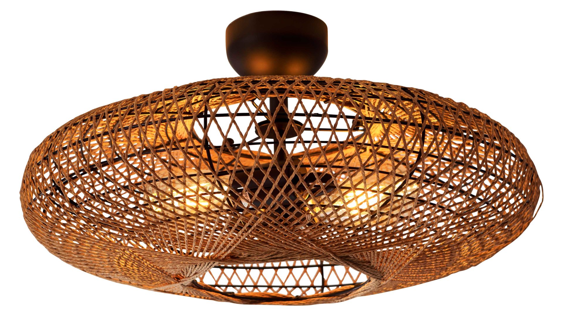 Deckenleuchte Trio lighting for you aus Naturfaser in Holzfarben TRIO Leuchten Serie Hedda - Deckenleuchte Sisal - Durchmesser ca. 52 cm