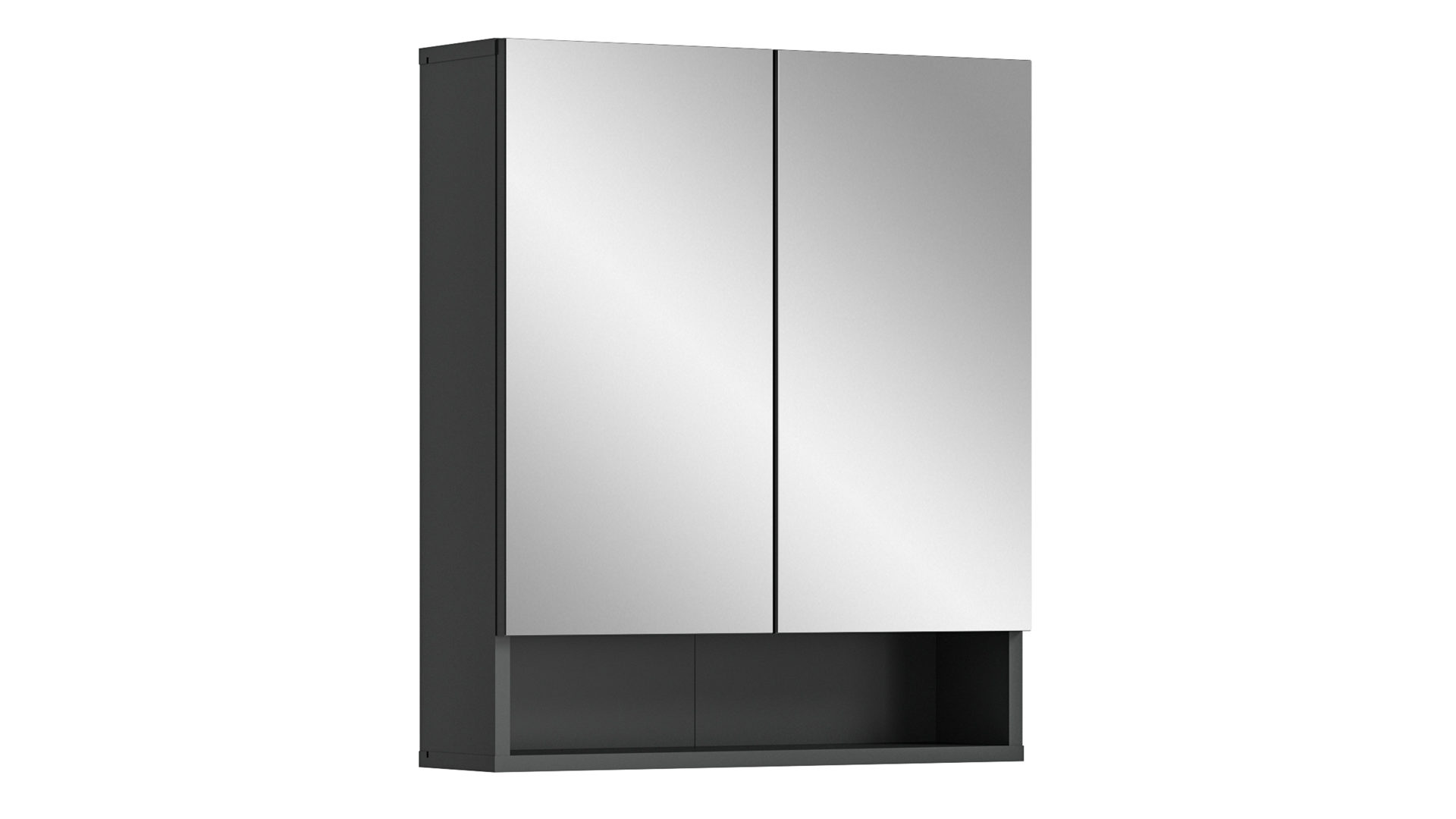 Spiegelschrank Xonox.home aus Holz in Grau xonox.home Bad Serie Lago - Spiegelschrank Grau - zwei Türen, Breite ca. 60 cm