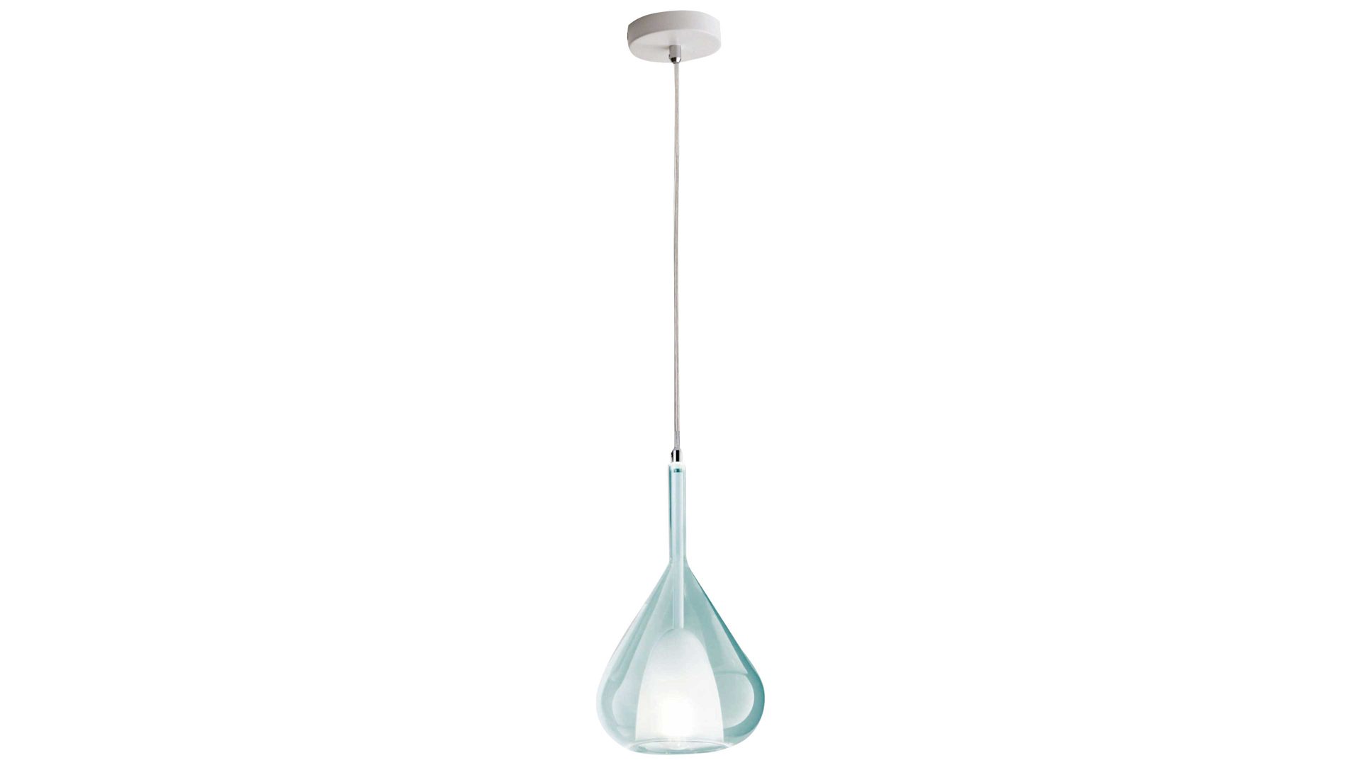 Pendelleuchte Fabas luce s.p.a. aus Glas in Hellblau FABAS LUCE Leuchten Serie Lila azurblaues Glas - Durchmesser ca. 20 cm