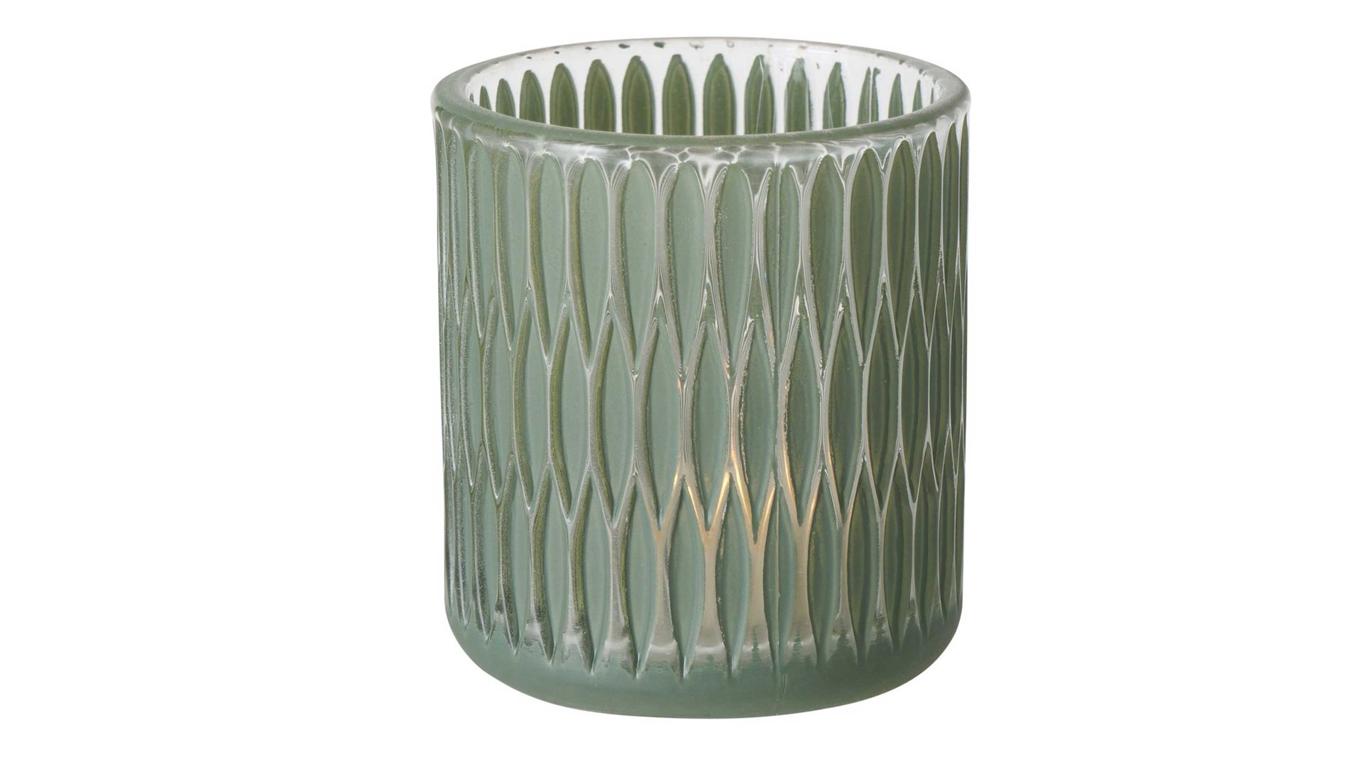 Windlicht Boltze aus Glas in Grün Teelichtglas Dustin grünes Glas - Höhe ca. 9 cm