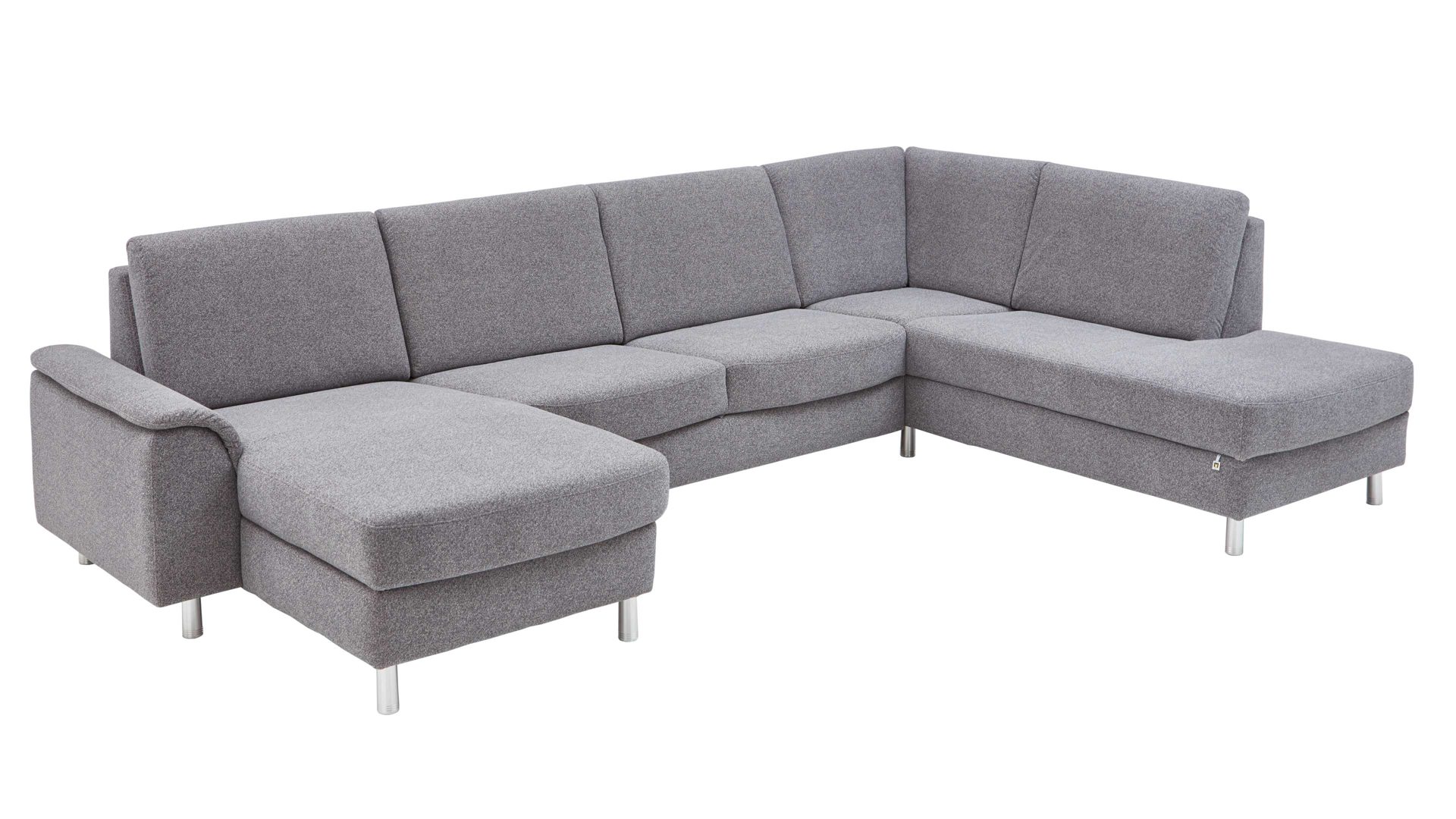 Ecksofa Dietsch. aus Stoff in Grau Polsterprogramm Casa - Wohnlandschaft grauer Stoff WOW - Stellfläche ca. 340 x 195 cm