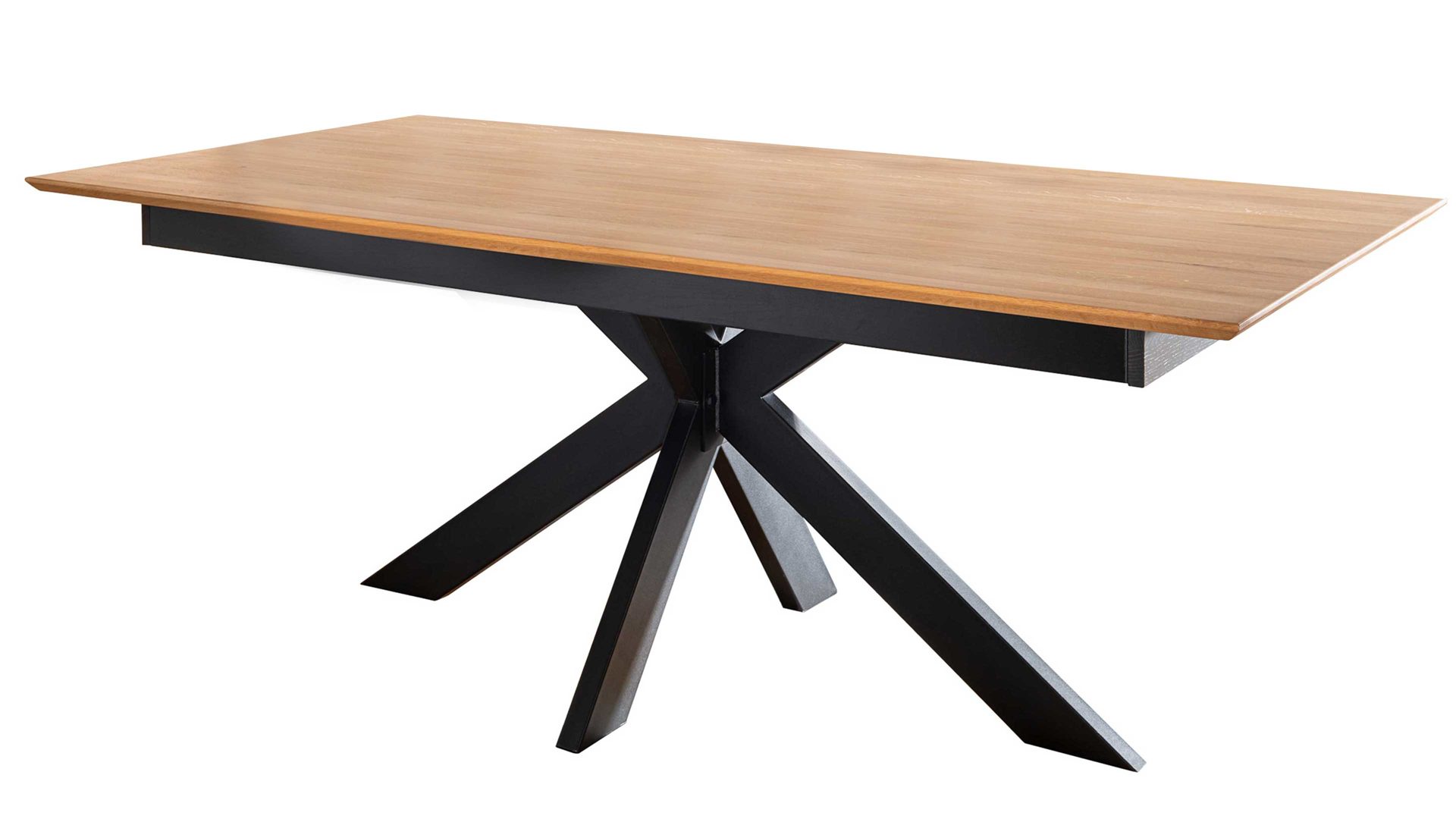 Auszugtisch 3s frankenmöbel aus Holz in Holzfarben 3S frankenmöbel Auszugtisch Wildeiche & schwarzes Metall - ca. 180 - 265 x 100 cm