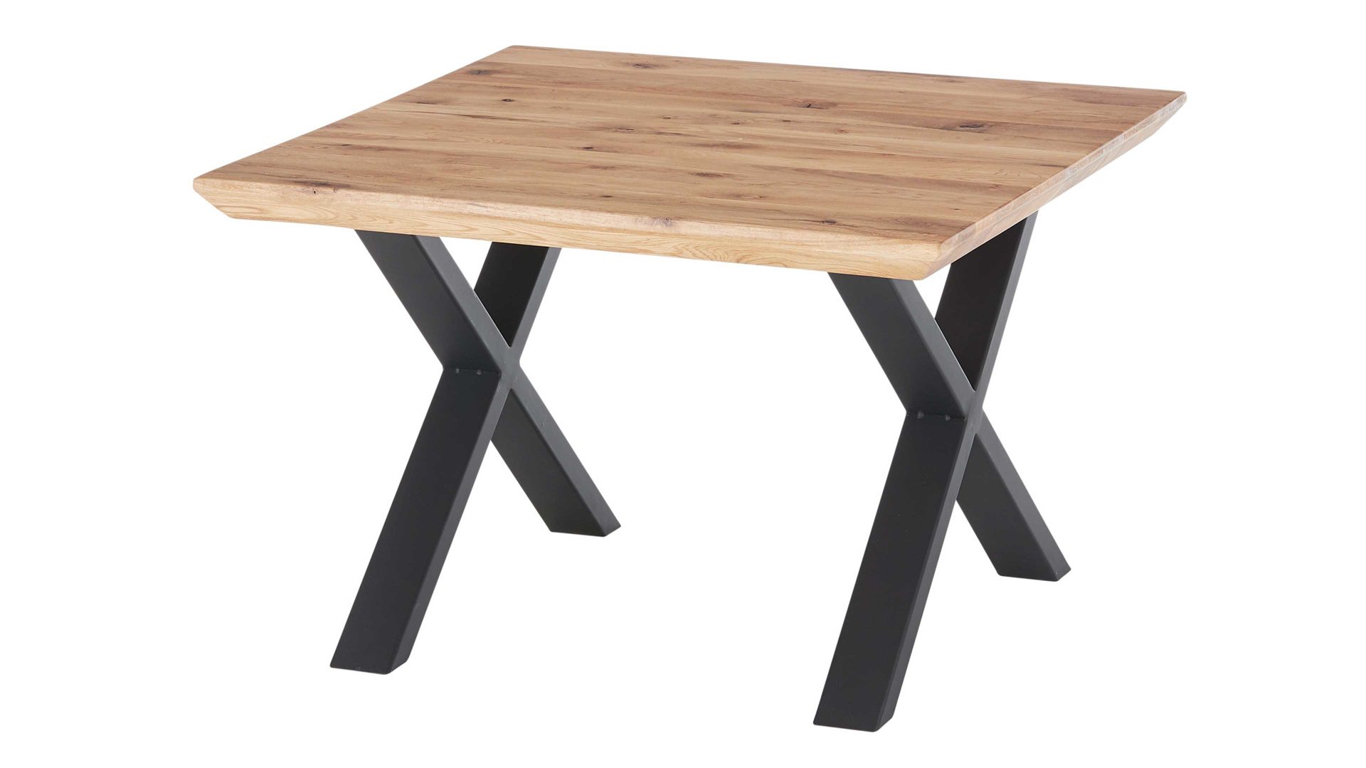 Couchtisch A better place furniture aus Holz in Holzfarben Couchtisch Asola Eiche & schwarzes Metall - ca. 70 x 70 cm