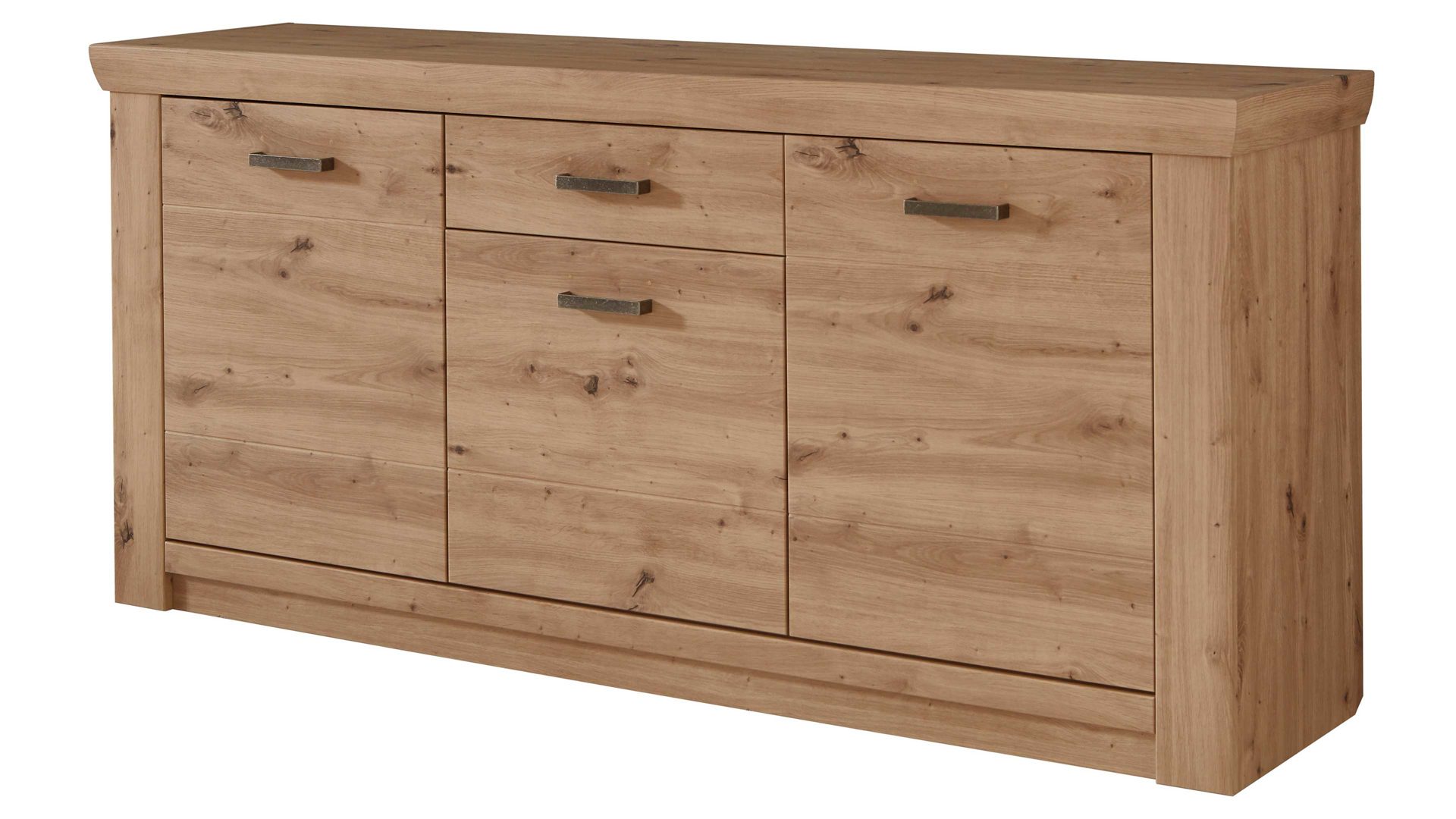 Sideboard Mca furniture aus Holz in Holzfarben Wohnprogramm Meran - Sideboard Balkeneiche – drei Türen, eine Schublade, Breite ca. 183 cm