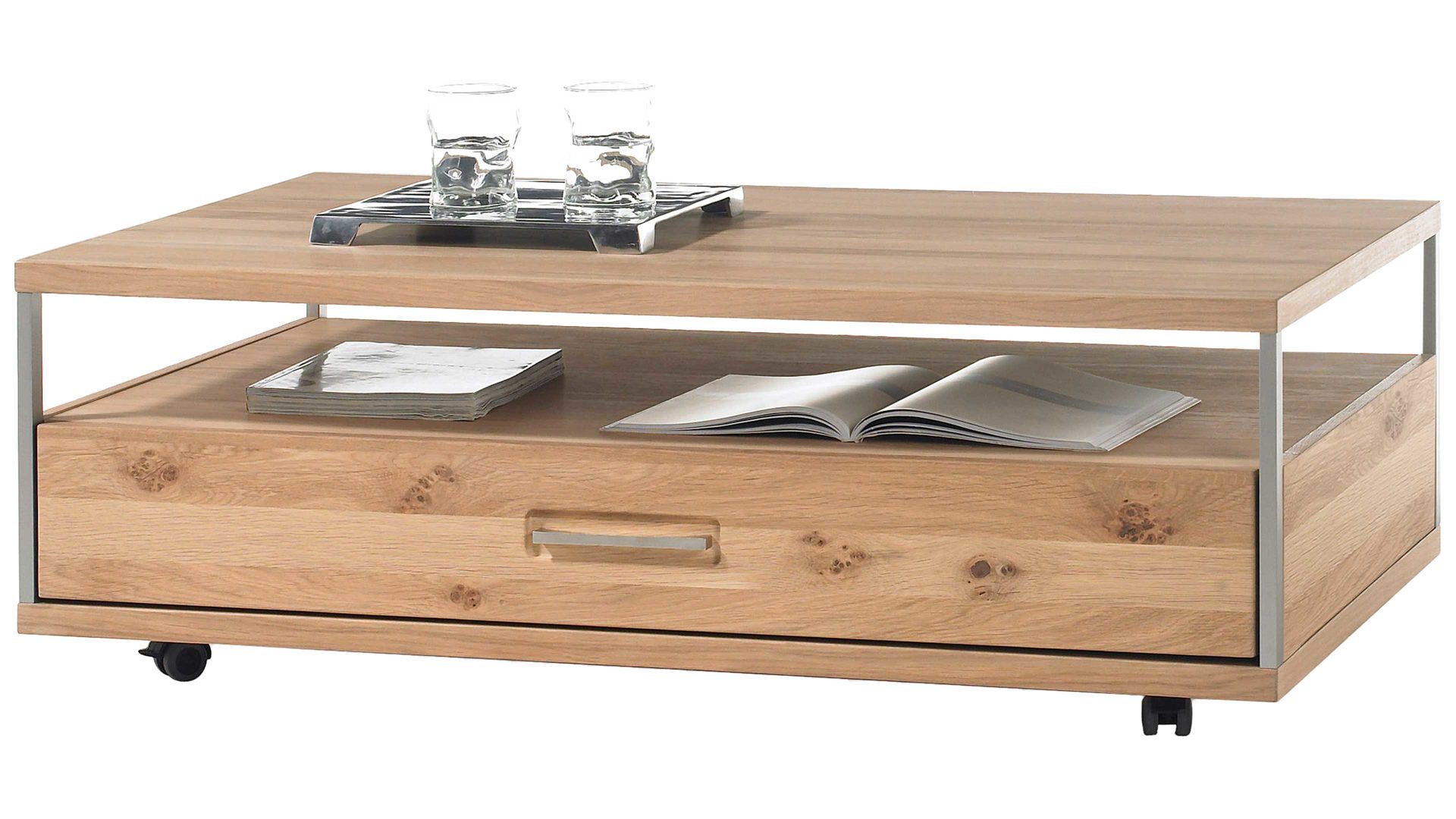 Couchtisch Mca furniture aus Holz in Holzfarben Wohnprogramm Espero - Couchtisch bzw. Wohnzimmertisch Asteiche Bianco – ca. 115 x 70 cm