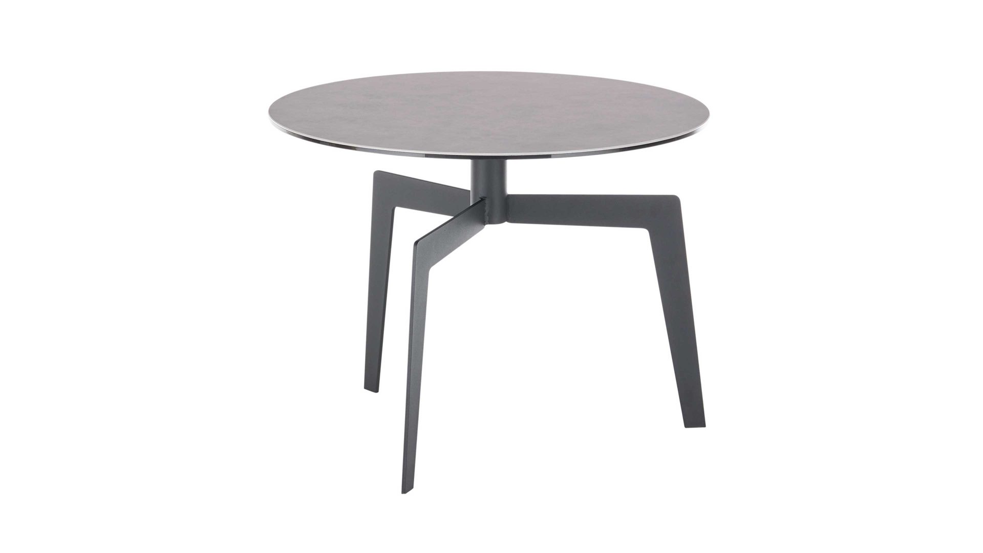 Beistelltisch A better place furniture aus Keramik in Grau Beistelltisch Buena Vista graue Keramik, Glas & Metall - Durchmesser ca. 60 cm