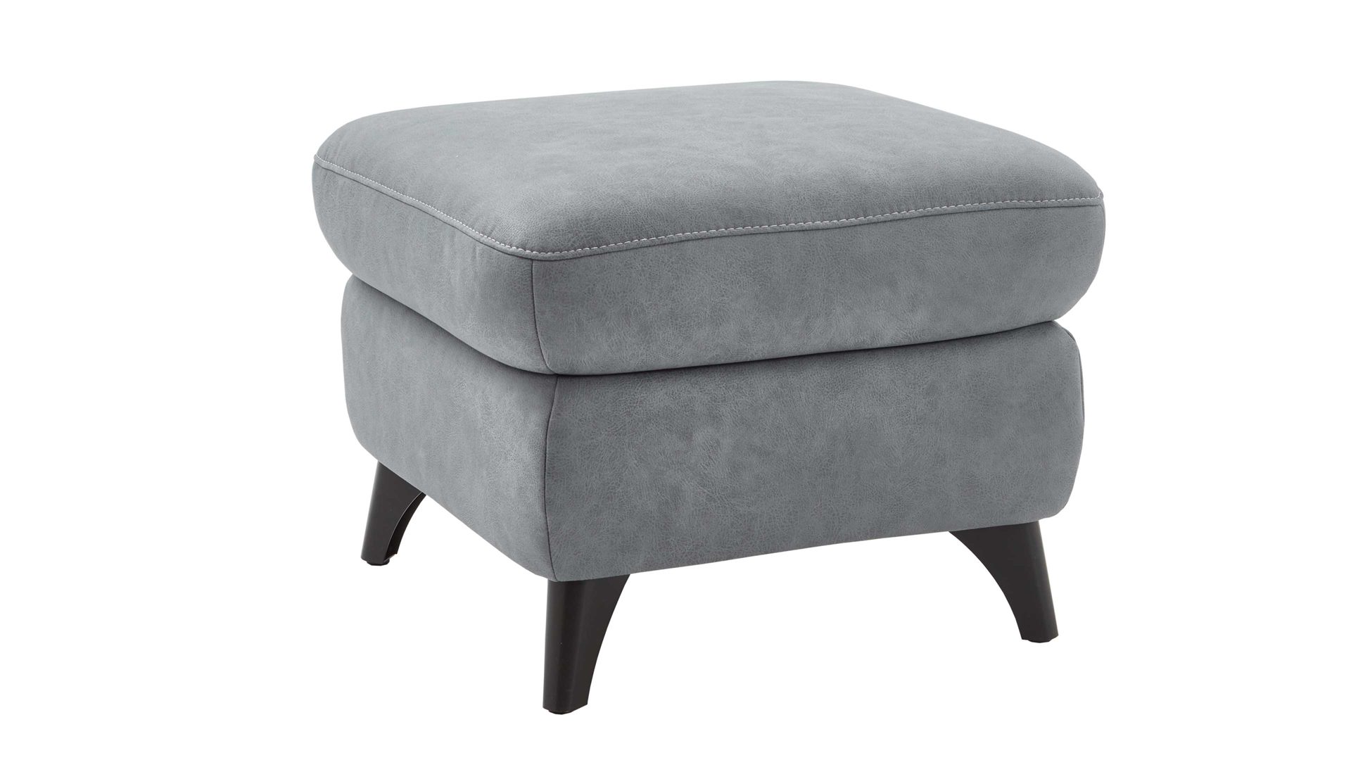 Polsterhocker Steinpol polsteria aus Stoff in Grau Polsterprogramm Relaxa 10.0 PSG - Polsterhocker graublauer Stoffbezug & Metallfüsse - ca. 65 x 65 cm