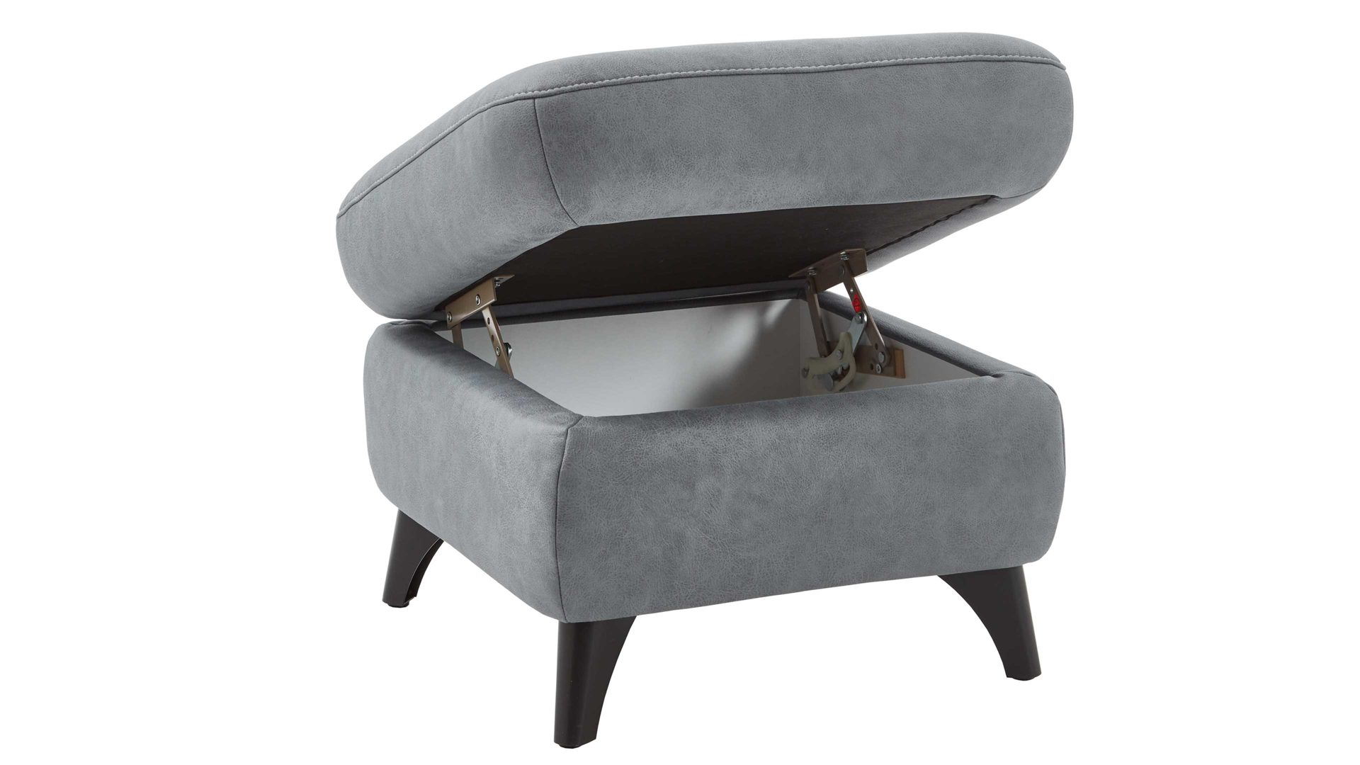 Funktionshocker Steinpol polsteria aus Stoff in Grau Polsterprogramm Relaxa 10.0 PSG - Funktions-Hocker graublauer Stoffbezug & Metallfüsse - ca. 65 x 65 cm