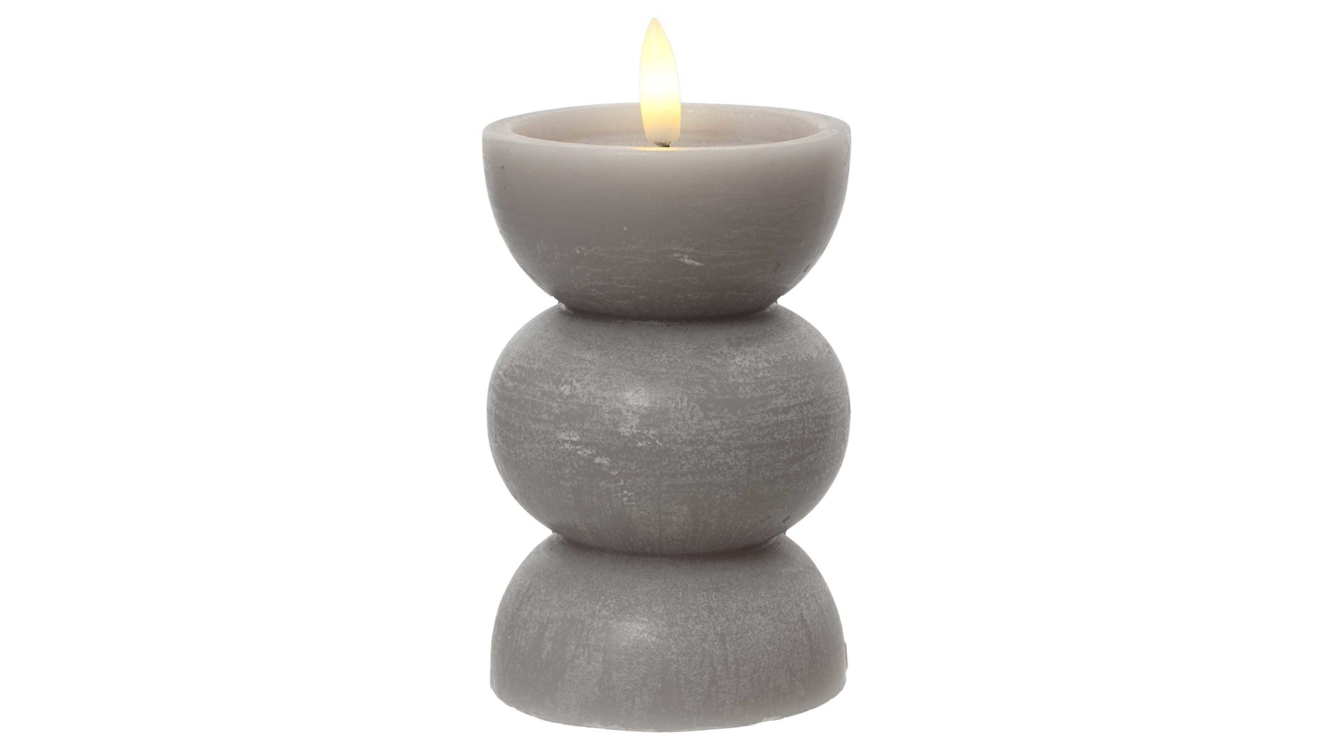 Kerze Interliving BEST BUDDYS! aus Wachs in Grau Interliving BEST BUDDYS! LED-Kerze grauer Wachs - Höhe ca. 15 cm