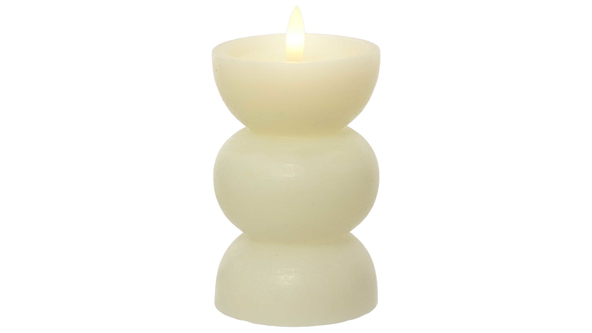 Kerze Kaemingk aus Wachs in Weiß LED-Kerze cremeweißer Wachs - Höhe ca. 15 cm