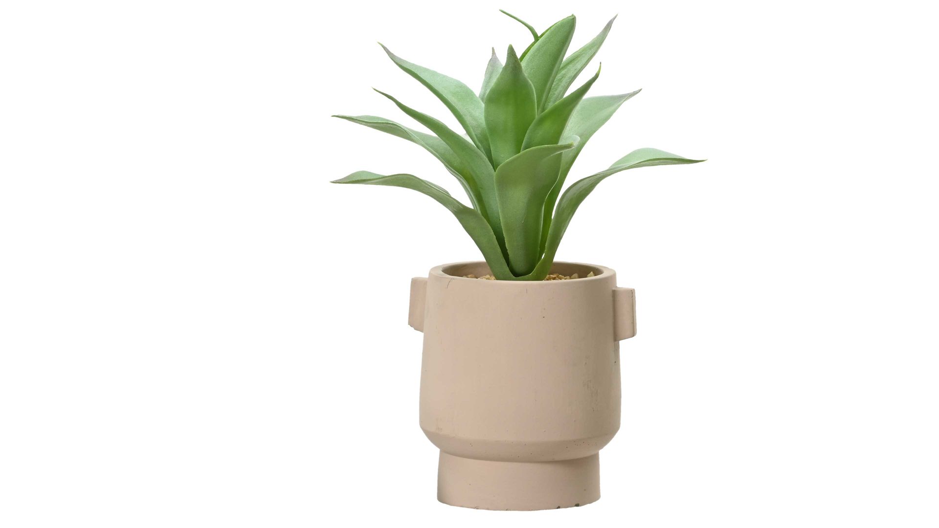Pflanze Kaemingk aus Kunststoff in Beige Aloe Vera im Topf Kunststoff & perlfarbener Keramiktopf - Höhe ca. 25 cm