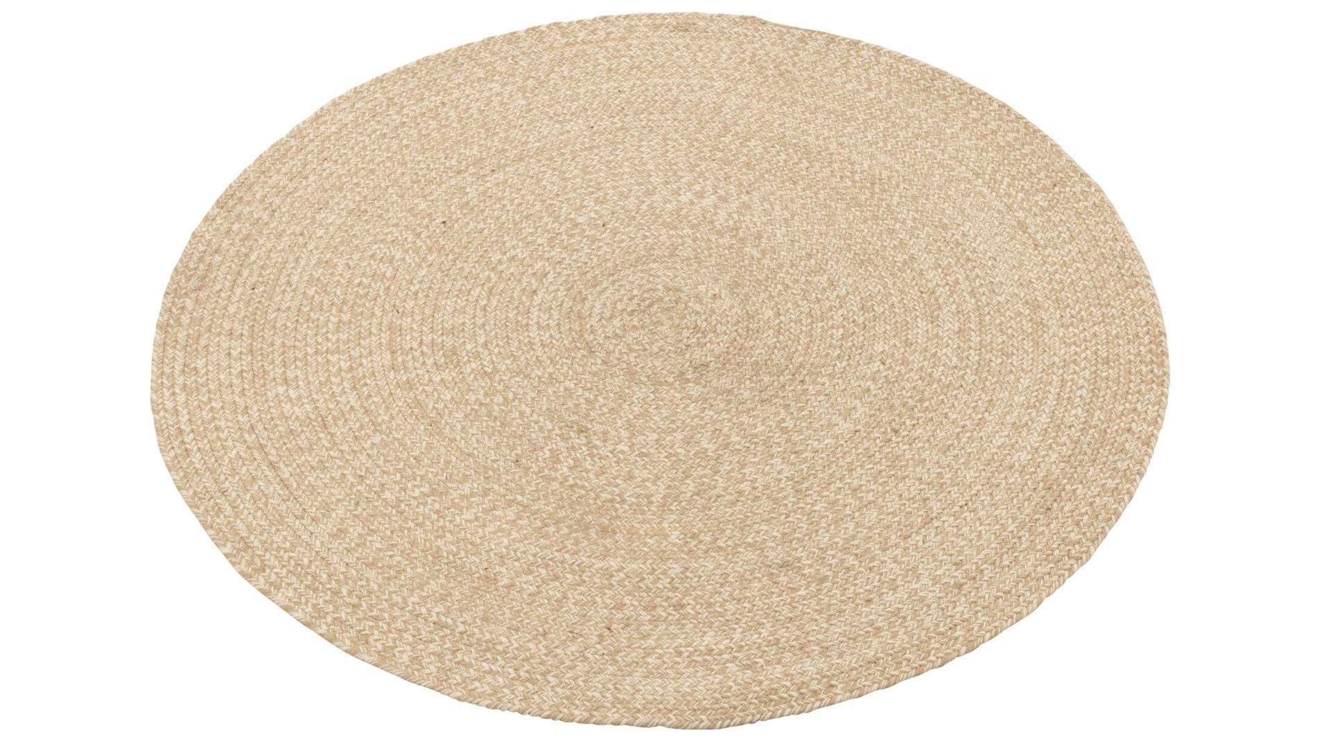 Outdoor-Teppich Jolipa aus Kunstfaser in Beige Outdoor-Teppich Miami beige melierte Strickoptik - Durchmesser ca. 120 cm