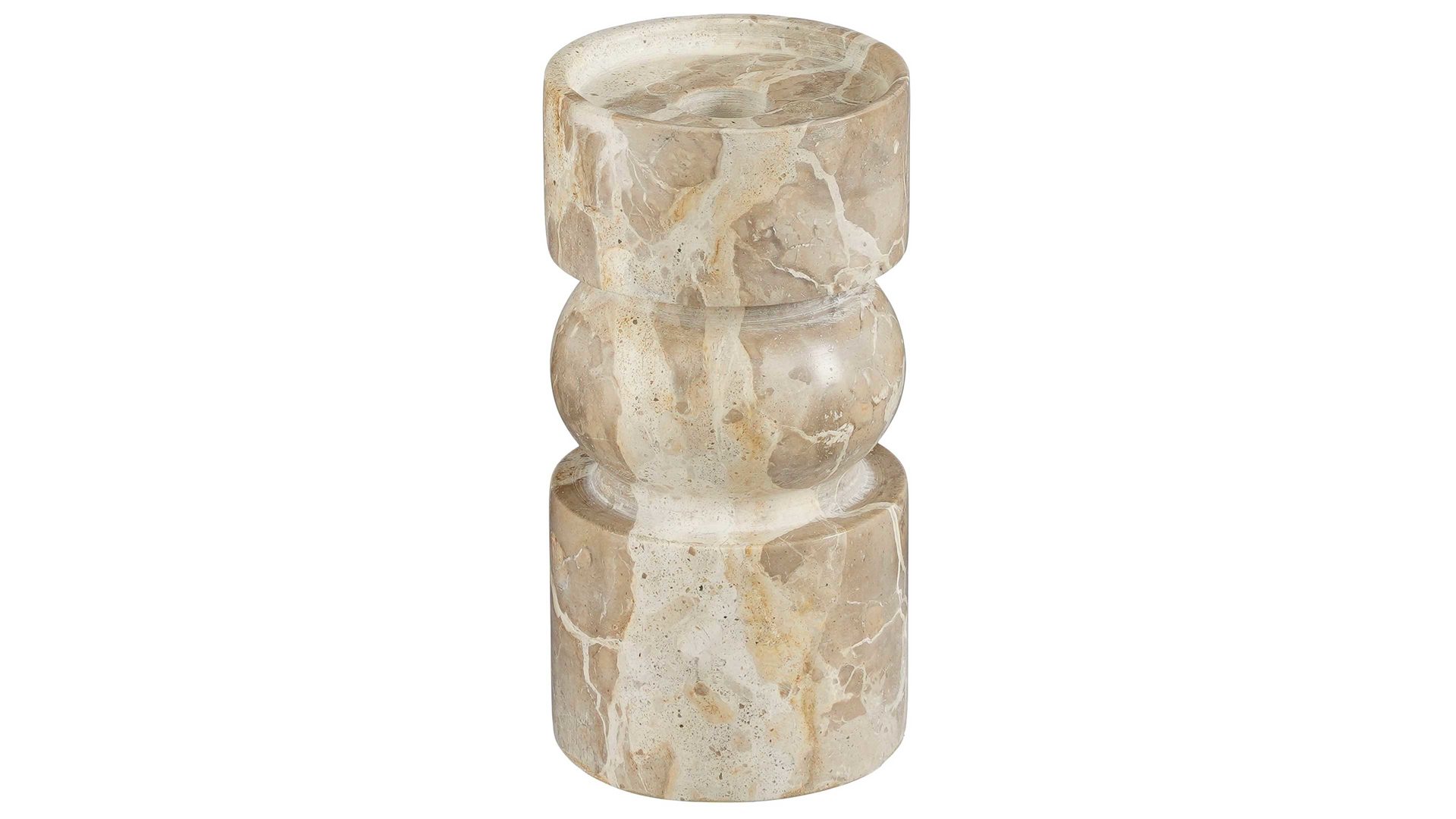 Kerzenständer Interliving BEST BUDDYS! aus Stein in Beige Interliving BEST BUDDYS! Kerzenhalter Finnos beige marmorierter Marmor - Höhe ca. 18 cm