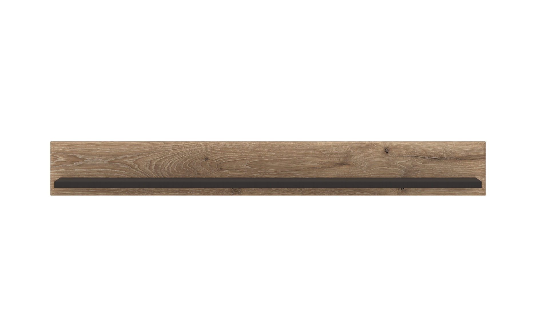 Wandregal Wojcik aus Holz in Eiche Hell Wohnprogramm Grano - Wandboard Viking Eiche & Kosmos Grau - Breite ca. 157 cm