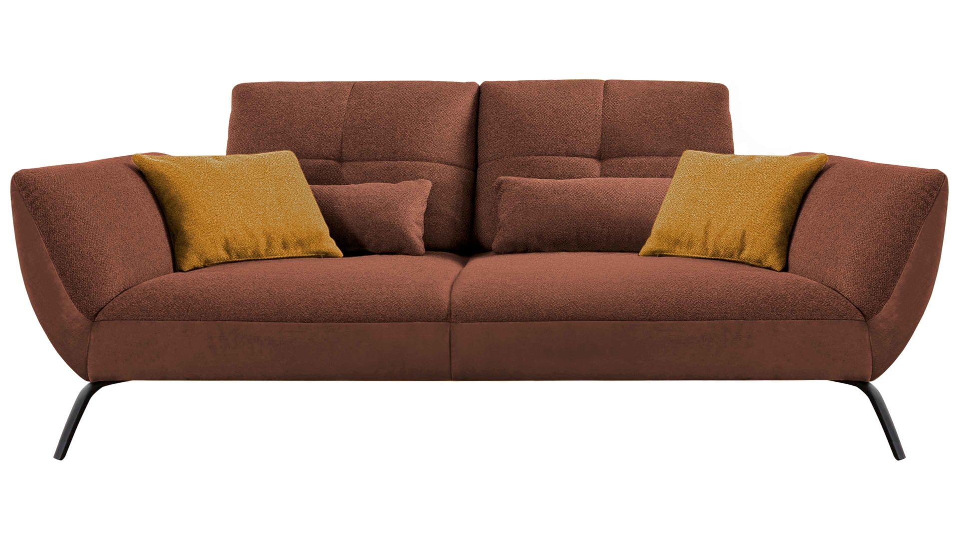 Bigsofa KAWOO aus Stoff in Orange KAWOO Polsterprogramm Dover Plus - Bigsofa kupferfarbenes Flachgewebe Portofino - Länge ca. 260 cm