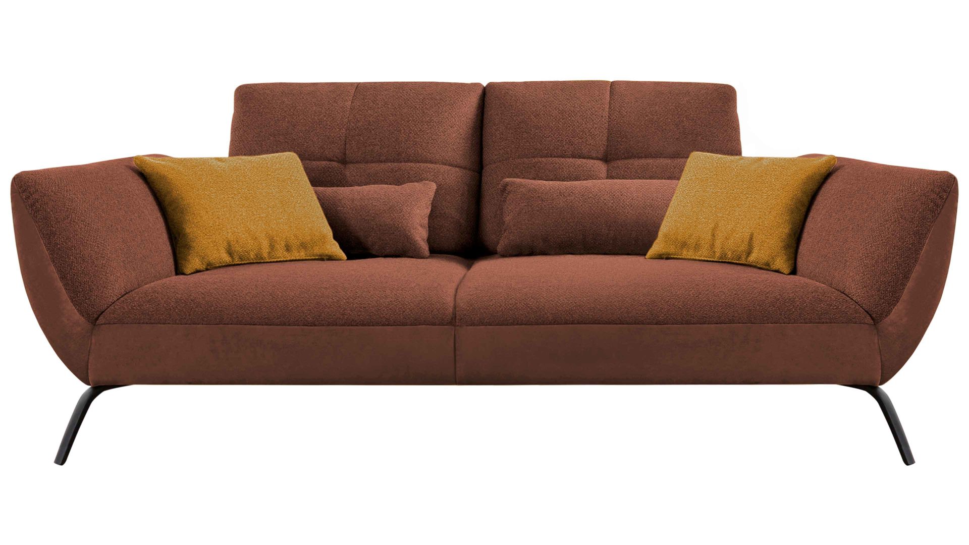 Bigsofa KAWOO aus Stoff in Orange KAWOO Polsterprogramm Dover XC - Bigsofa kupferfarbenes Flachgewebe Portofino - Länge ca. 260 cm