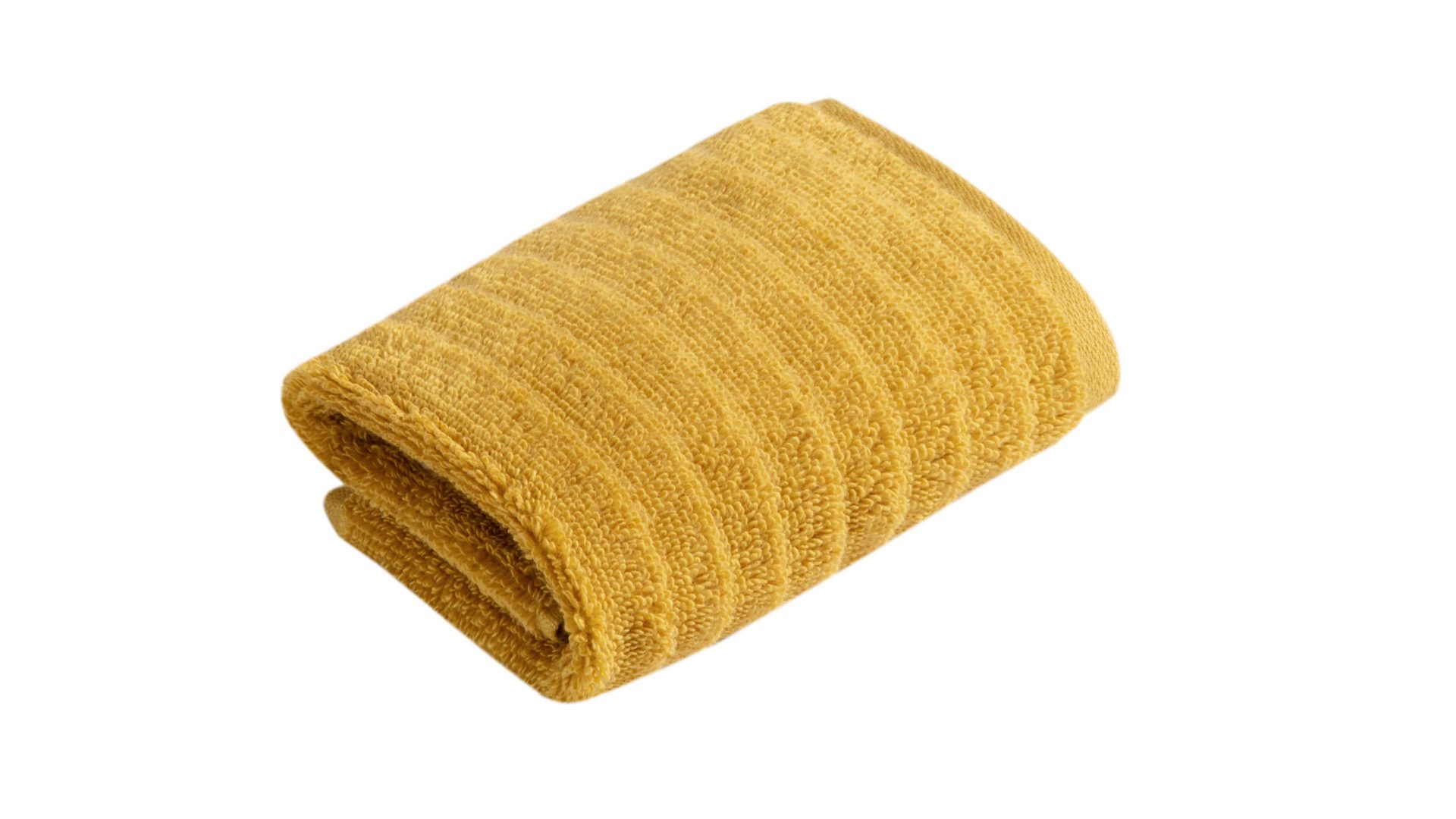 Seiftuch Vossen aus Naturfaser in Gelb VOSSEN® Frottee-Serie Mystic - Seiftuch gingkofarbene Baumwolle - ca. 30 x 30 cm