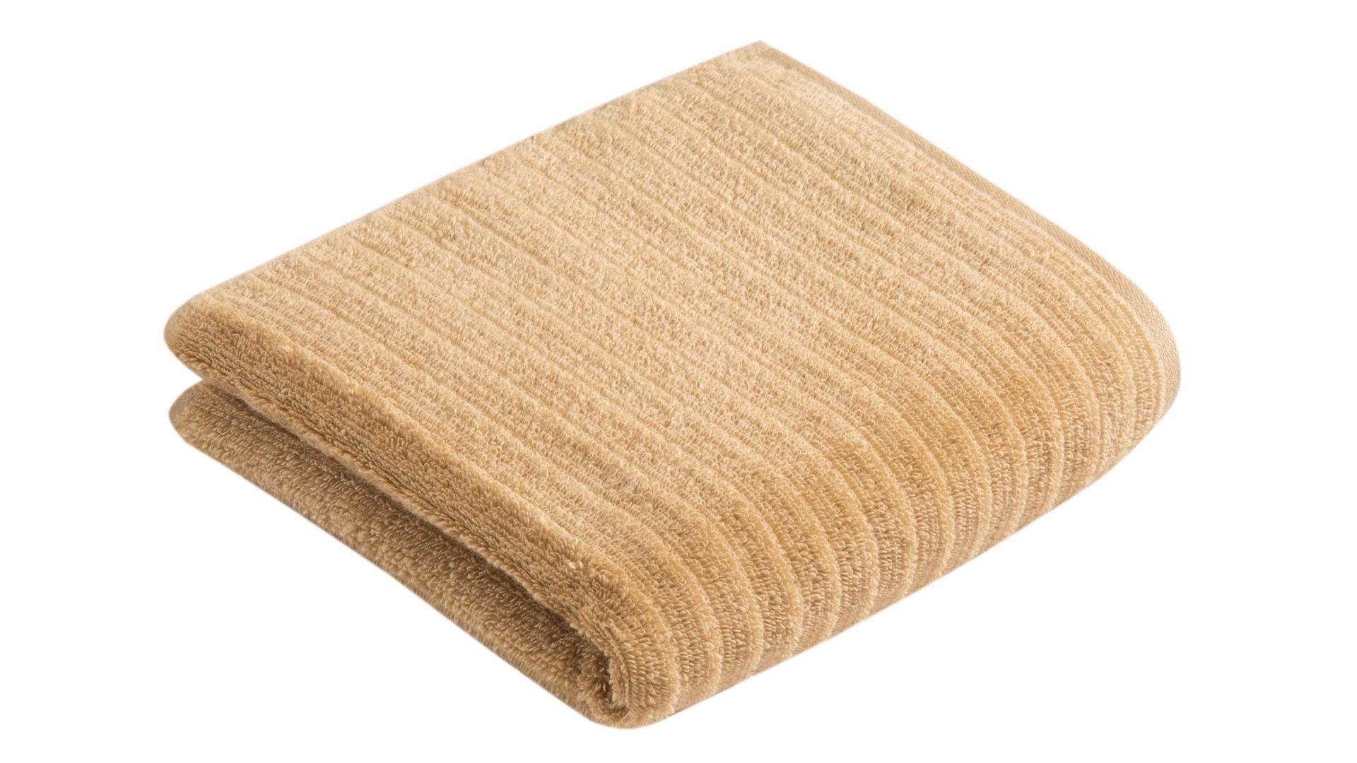 Handtuch Vossen aus Naturfaser in Hellbraun VOSSEN® Frottee-Serie Mystic - Handtuch granolafarbene Baumwolle - ca. 60 x 110 cm