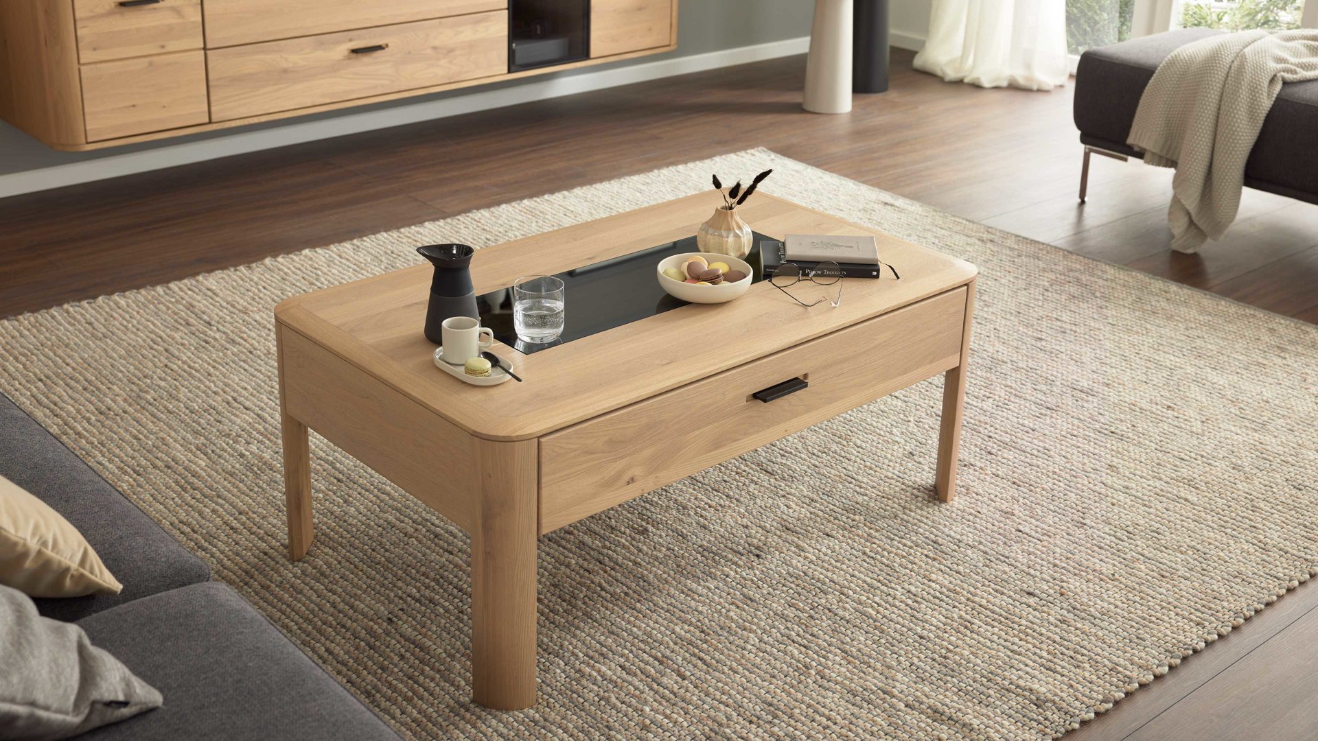 Couchtisch Interliving aus Holz in Holzfarben Interliving Wohnzimmer Serie 2029 - Couchtisch 02 Wildeiche - ca. 110 x 65 cm