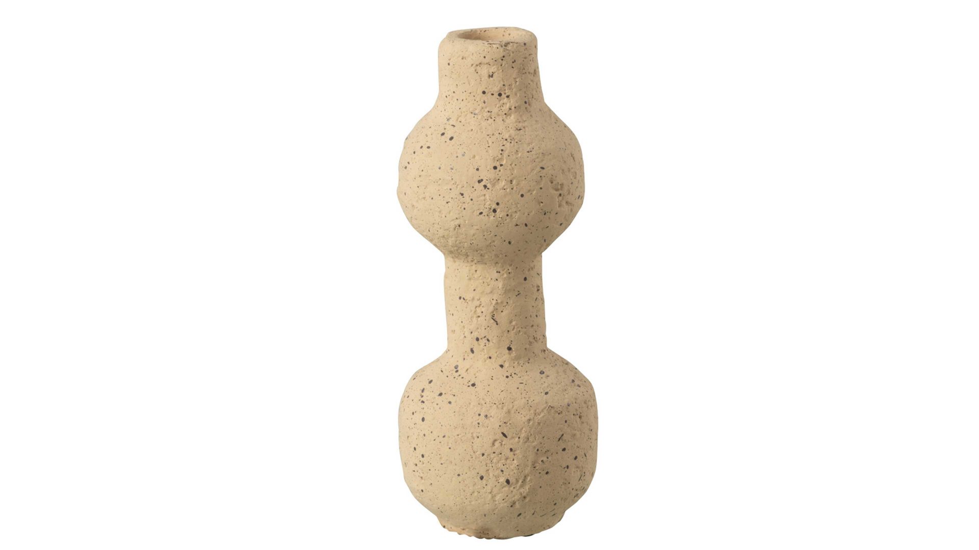 Kerzenständer Jolipa aus Keramik in Beige Kerzenständer Happy beiger Zement - Höhe ca. 20 cm