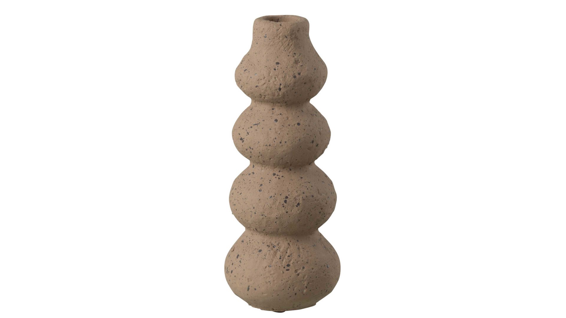 Kerzenständer Jolipa aus Keramik in Braun Kerzenständer Happy taupefarbener Zement - Höhe ca. 20 cm