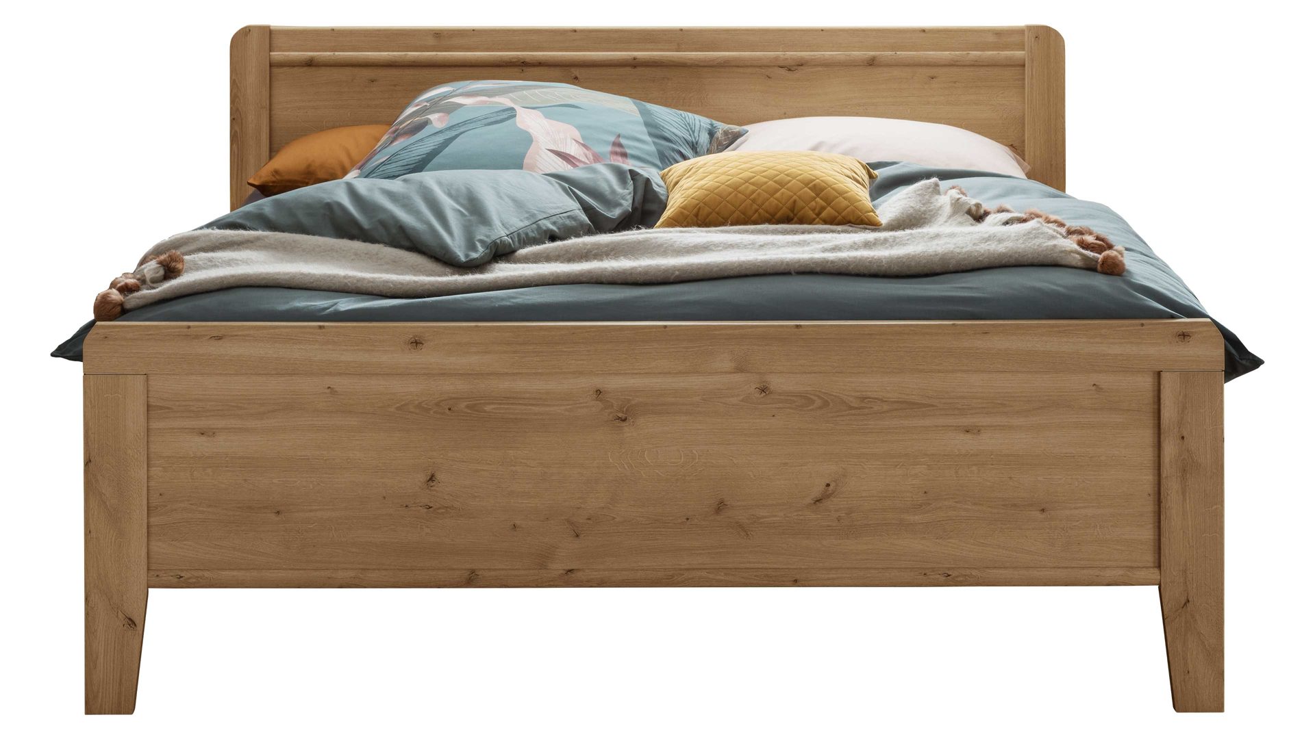 Bettgestell Wiemann | oeseder aus Holz in Holzfarben WIEMANN Schlafzimmerserie Mainau 2 - Doppelbettgestell Bianco Eiche - Liegefläche ca. 180 x 200 cm