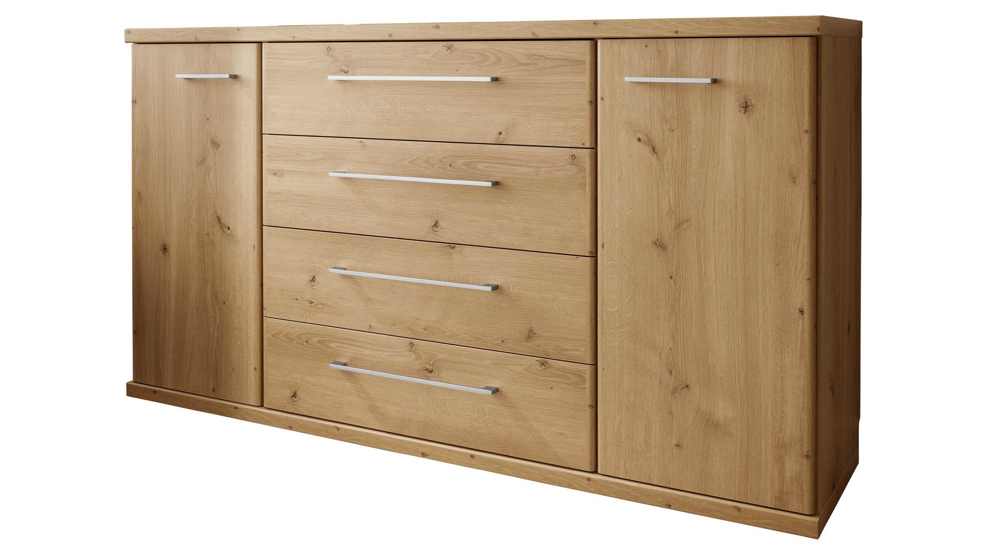 Kombikommode Wiemann | oeseder aus Holz in Holzfarben WIEMANN Schlafzimmerserie Mainau 2 - Kombikommode Bianco Eiche - zwei Türen, vier Schubladen, Breite ca. 149 cm