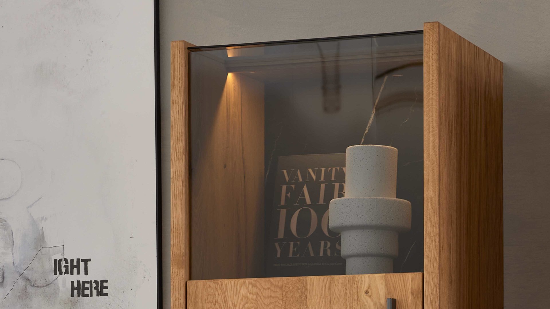 Möbelbeleuchtung Interliving aus Kunststoff in Weiß Interliving Wohnzimmer Serie 2027 - Streifenbeleuchtung einteilig