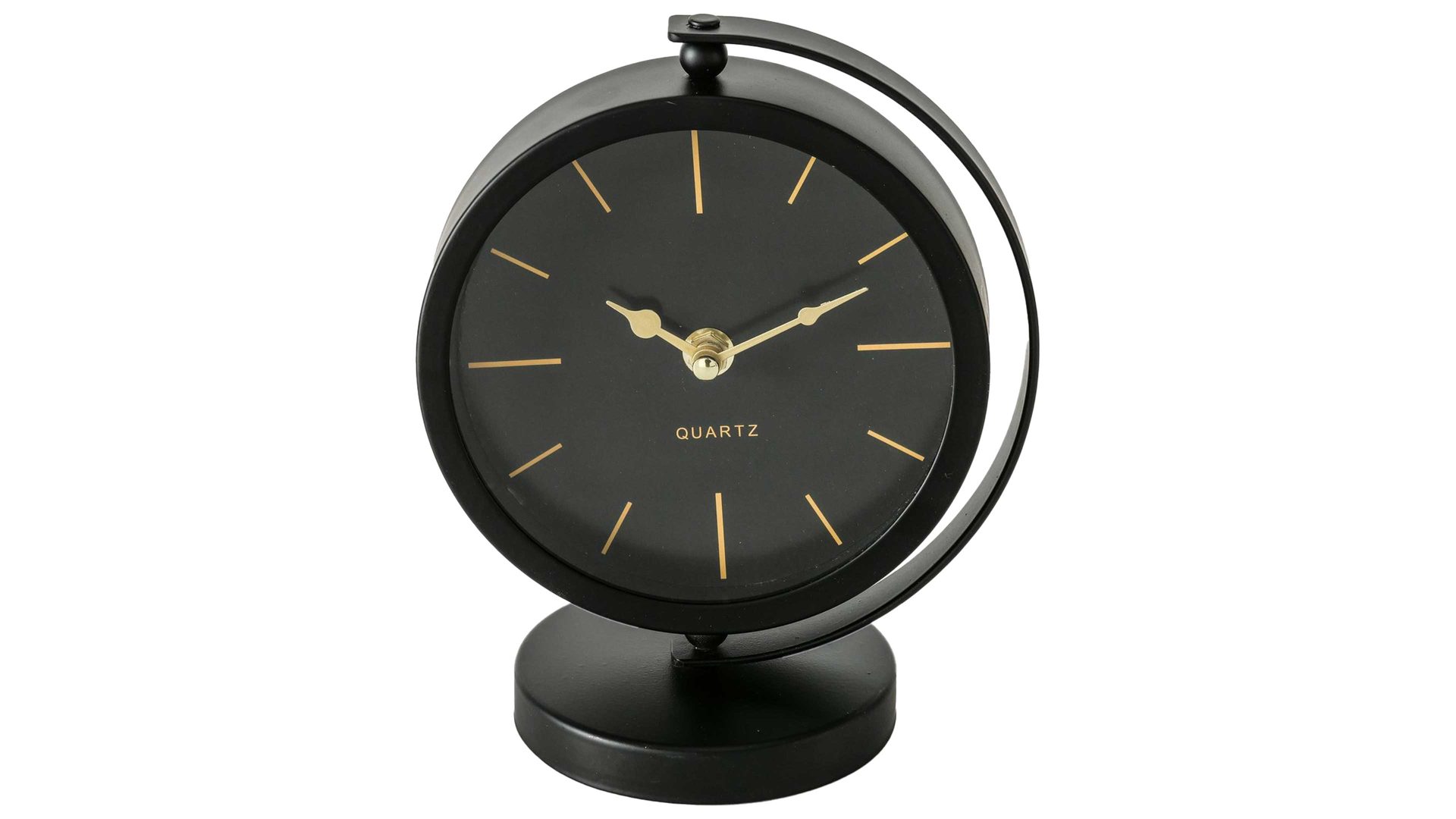 Uhr Boltze aus Metall Naturfaser in Schwarz Tischuhr Balia schwarzes Eisen - Höhe ca. 20 cm
